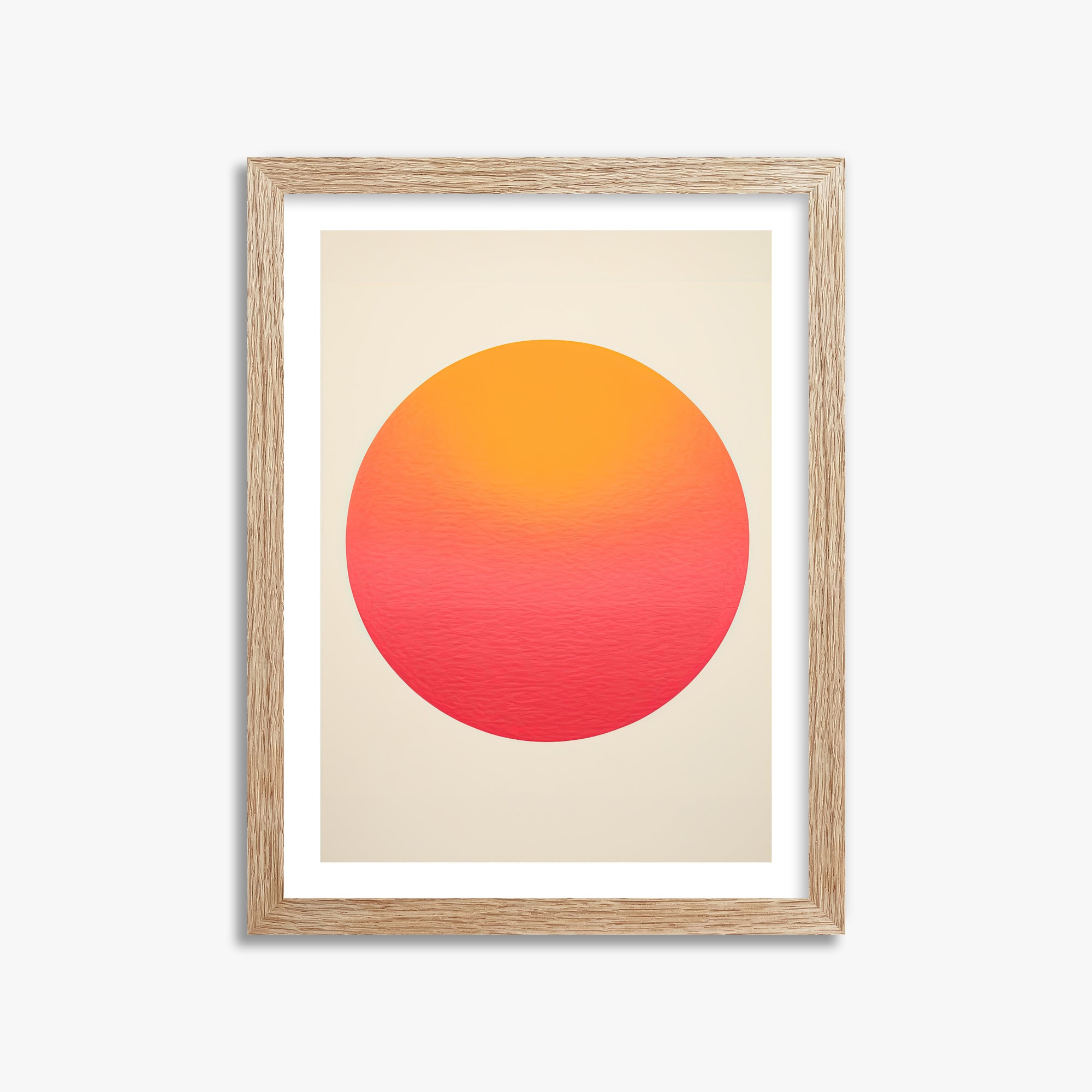 Eternal Sun, 30x40cm Framed Art Reproduction With Raw Oak Frame