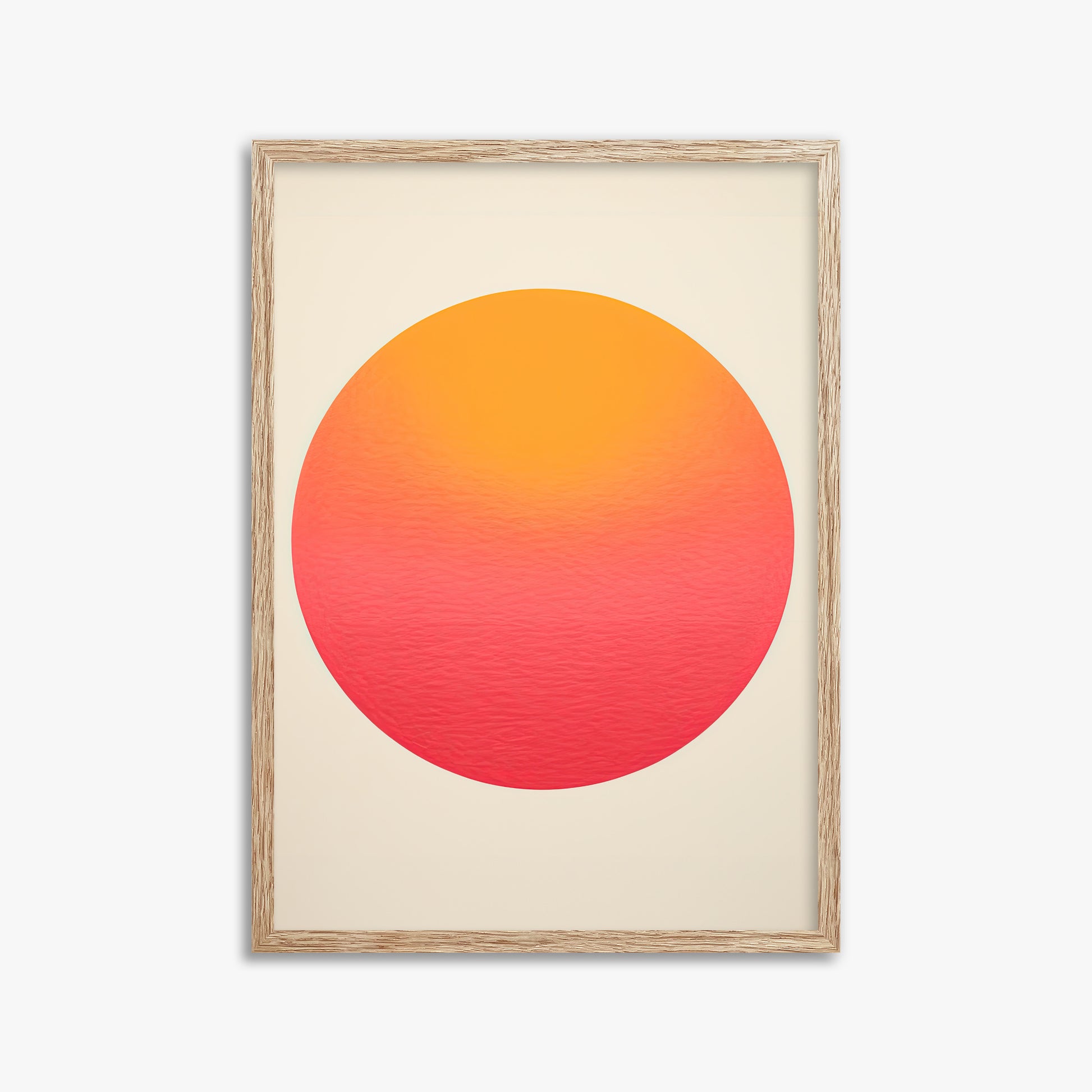 Eternal Sun, 50x70cm Framed Art Reproduction With Raw Oak Frame
