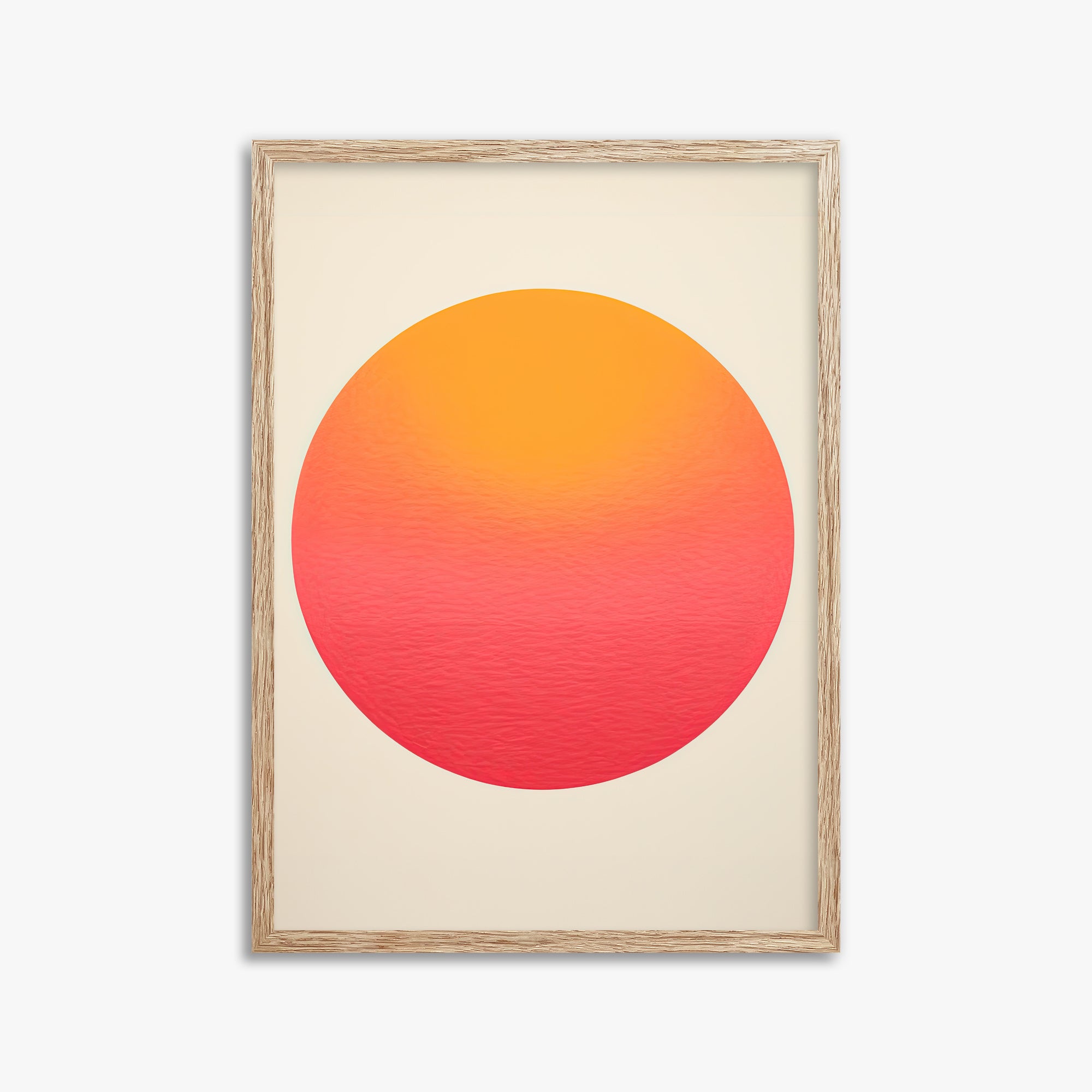 Eternal Sun, 50x70cm Framed Art Reproduction With Raw Oak Frame