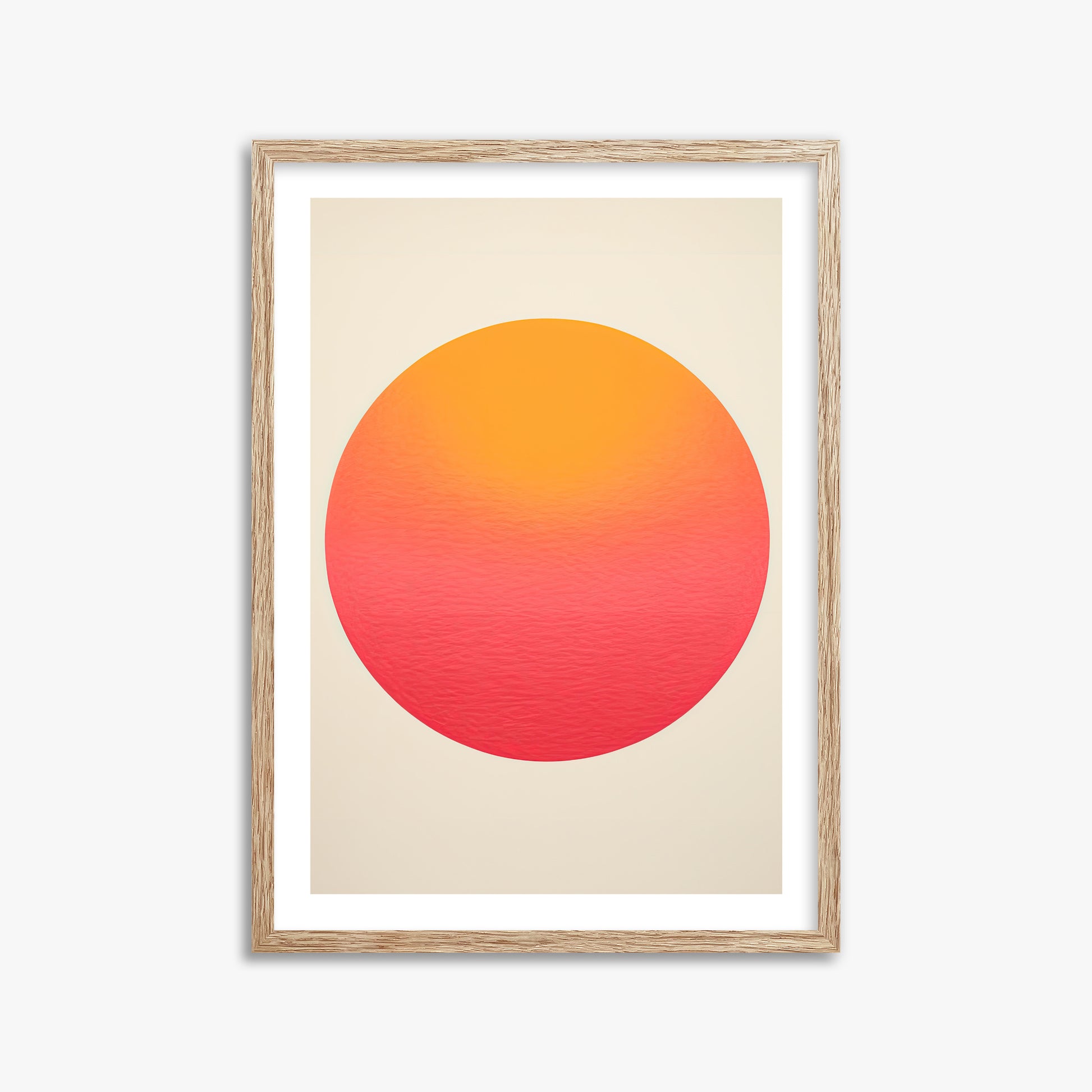 Eternal Sun, 50x70cm Framed Art Reproduction With Raw Oak Frame