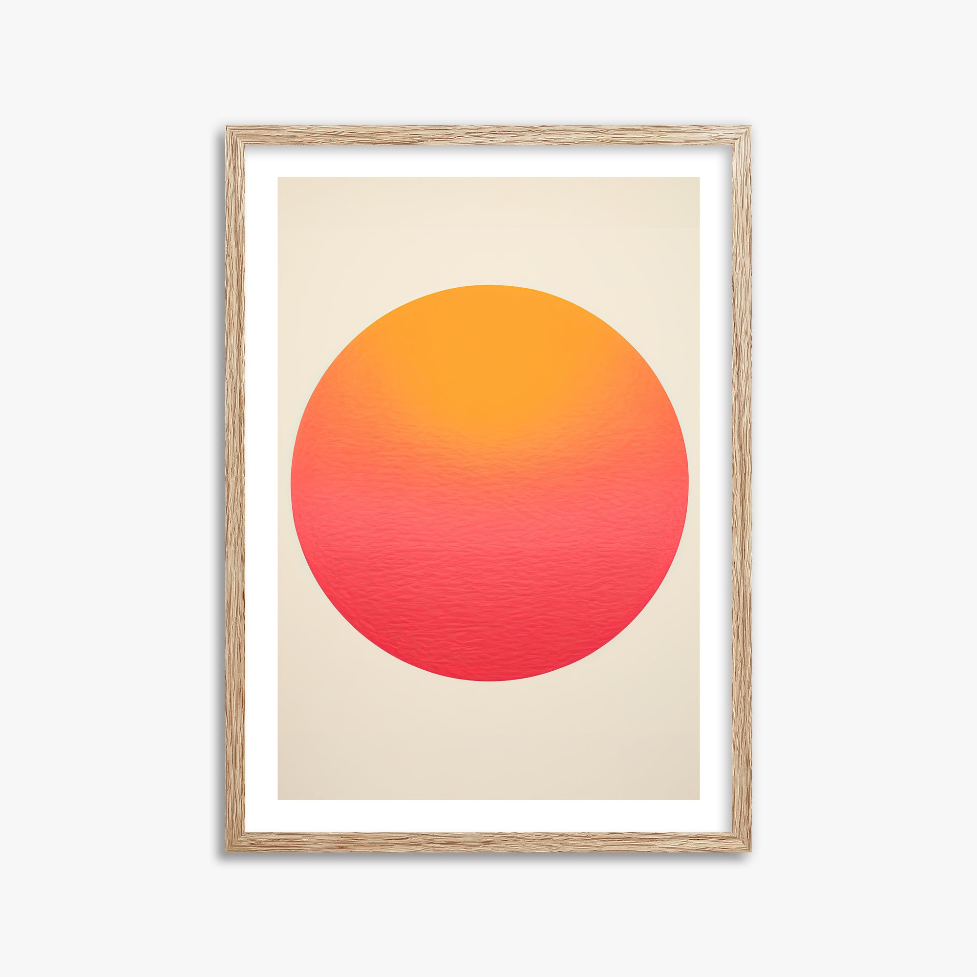 Eternal Sun, 50x70cm Framed Art Reproduction With Raw Oak Frame