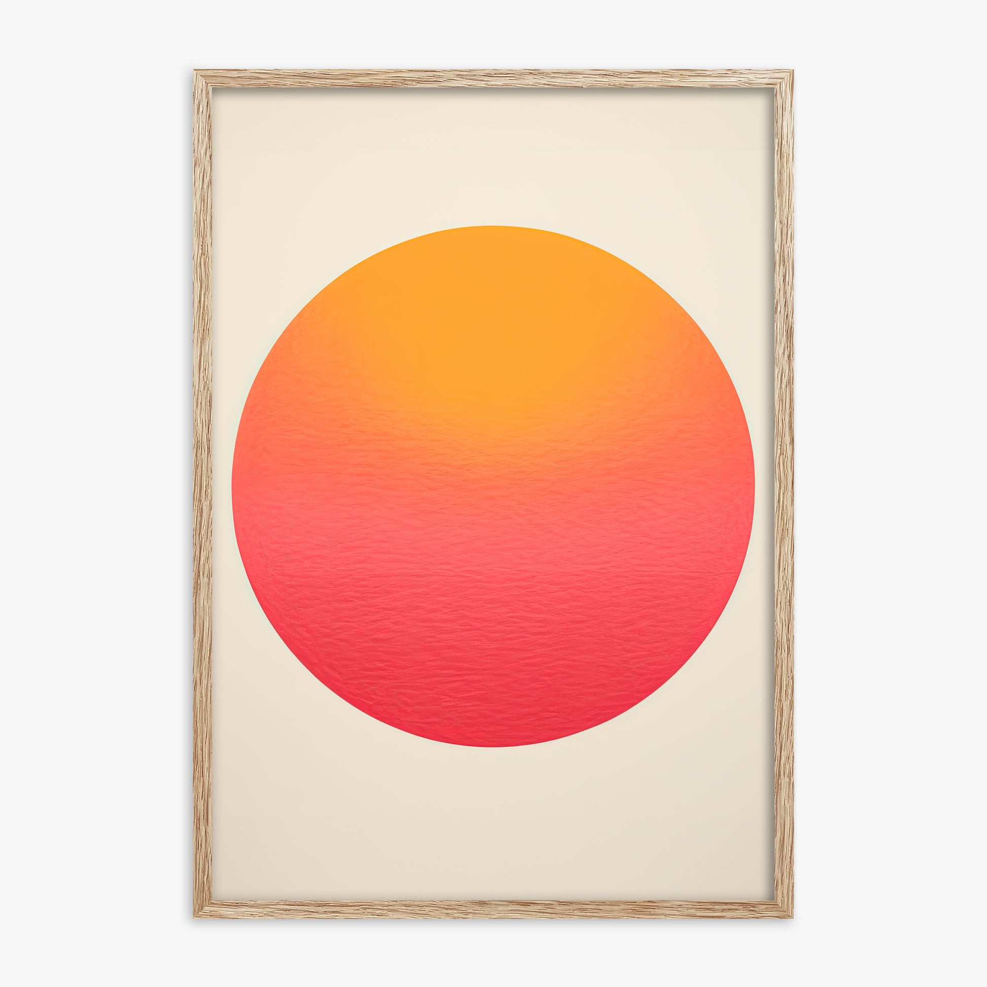 Eternal Sun, 70x100cm Framed Art Reproduction With Raw Oak Frame