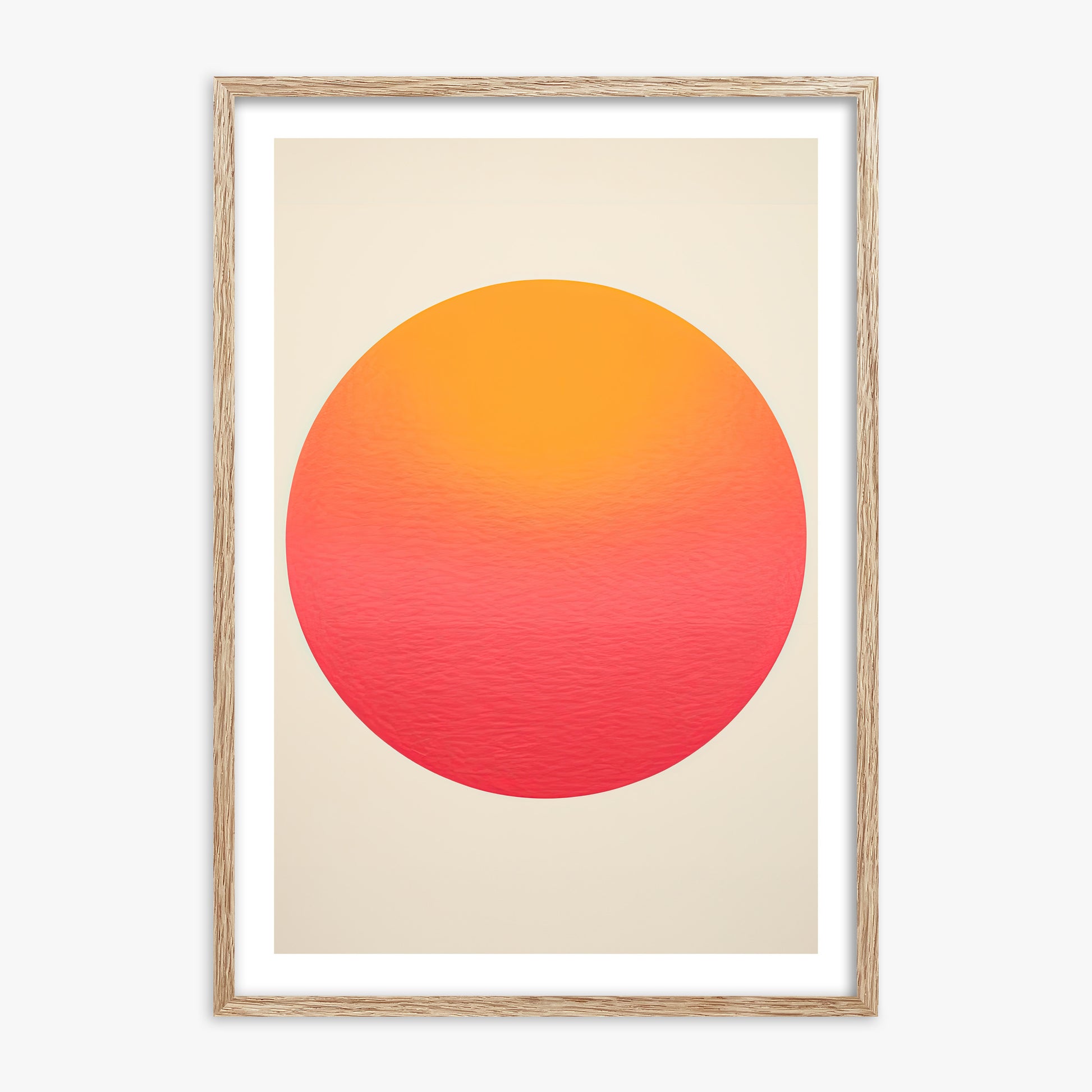 Eternal Sun, 70x100cm Framed Art Reproduction With Raw Oak Frame