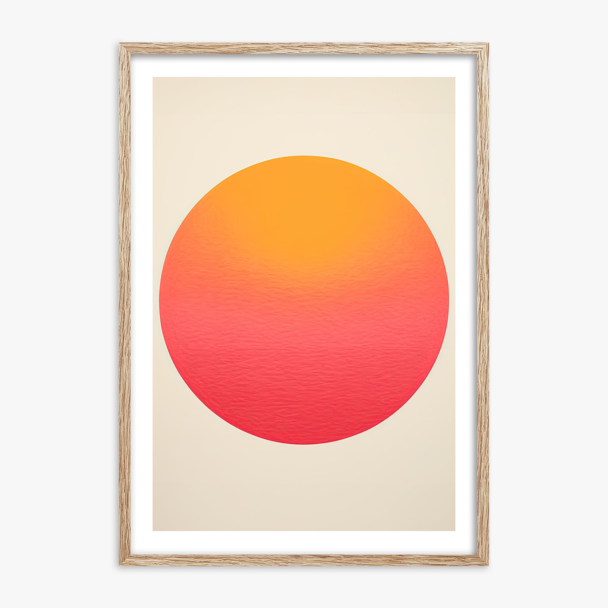 Eternal Sun, 70x100cm Framed Art Reproduction With Raw Oak Frame