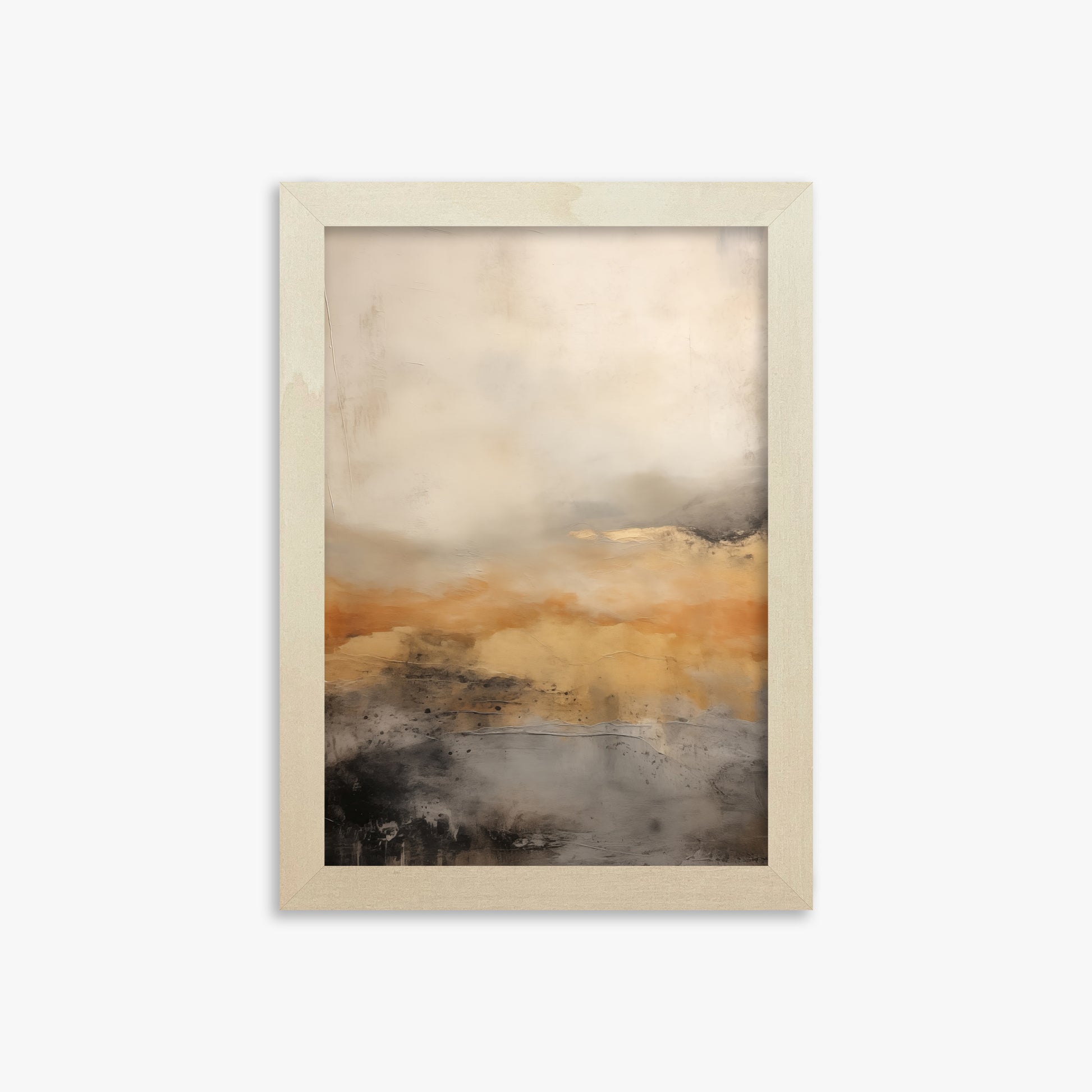 Amber Horizon Mist, 21x30cm Framed Art Reproduction With Lime Wood Frame
