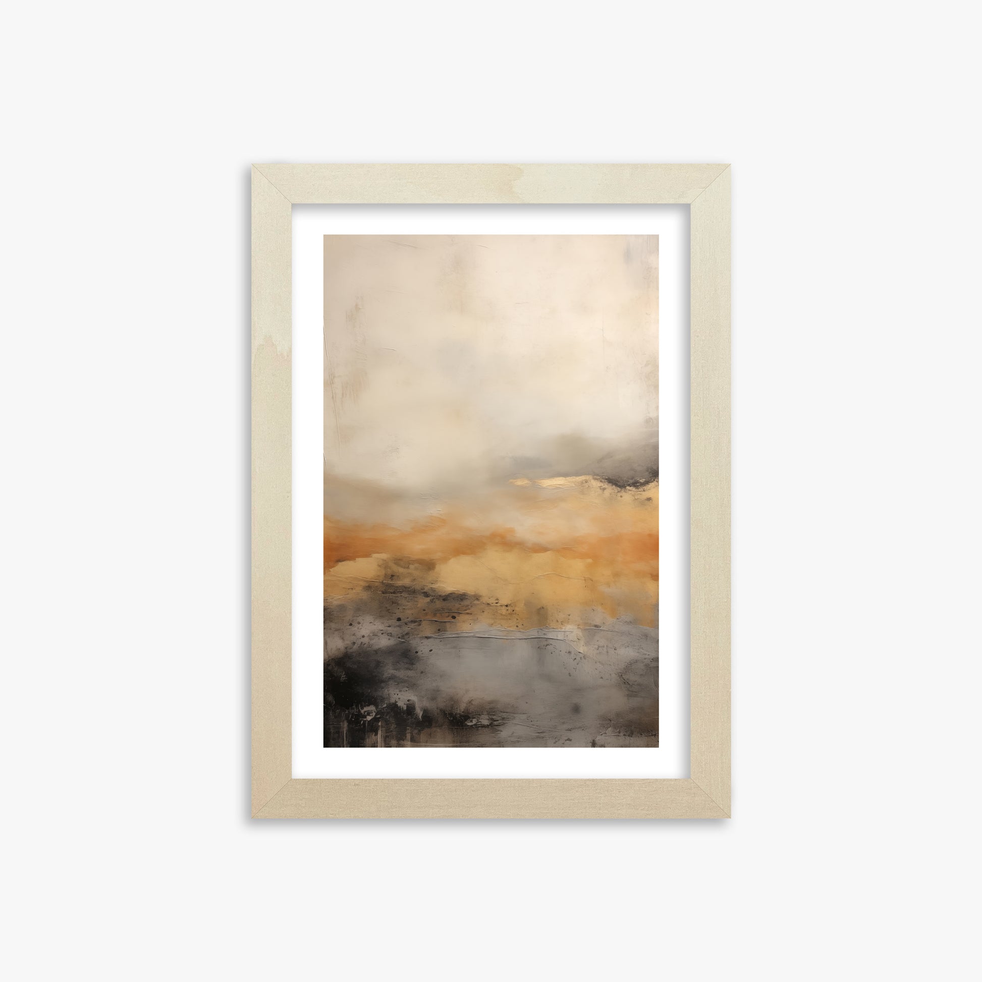 Amber Horizon Mist, 21x30cm Framed Art Reproduction With Lime Wood Frame