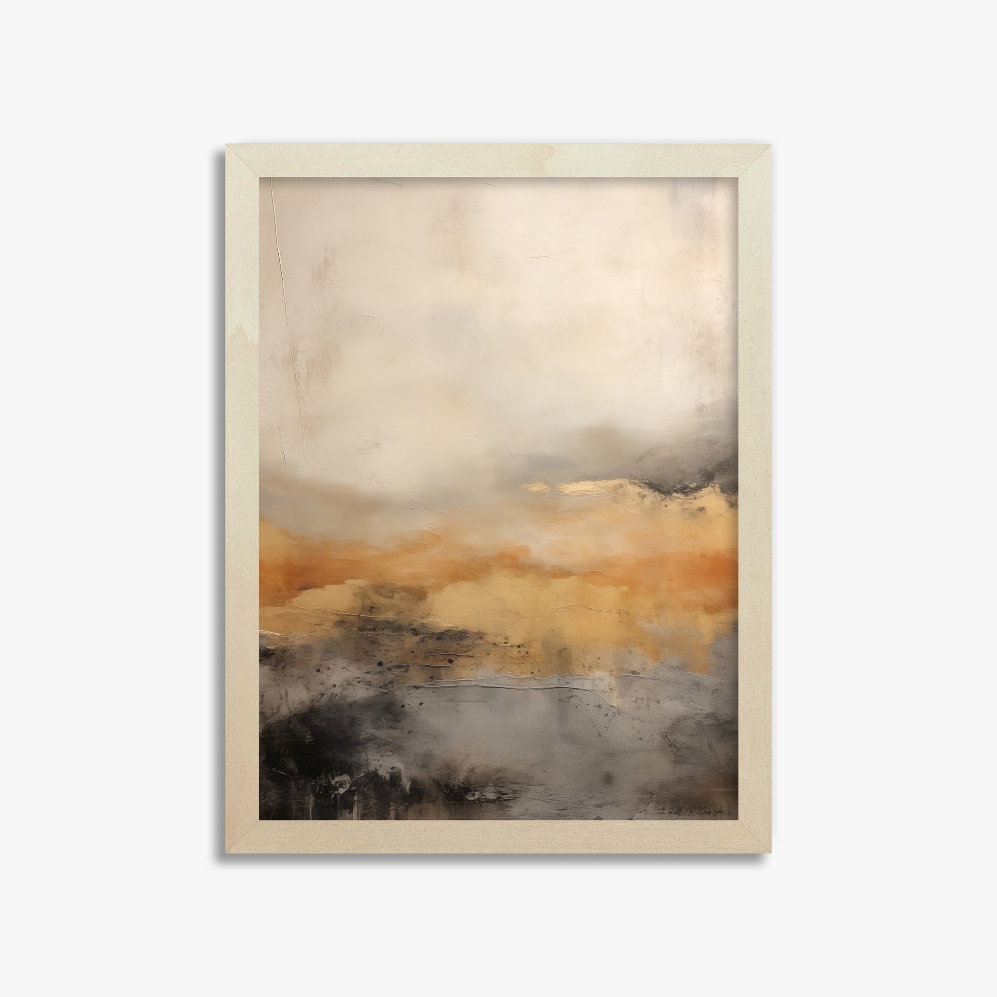 Amber Horizon Mist, 30x40cm Framed Art Reproduction With Lime Wood Frame