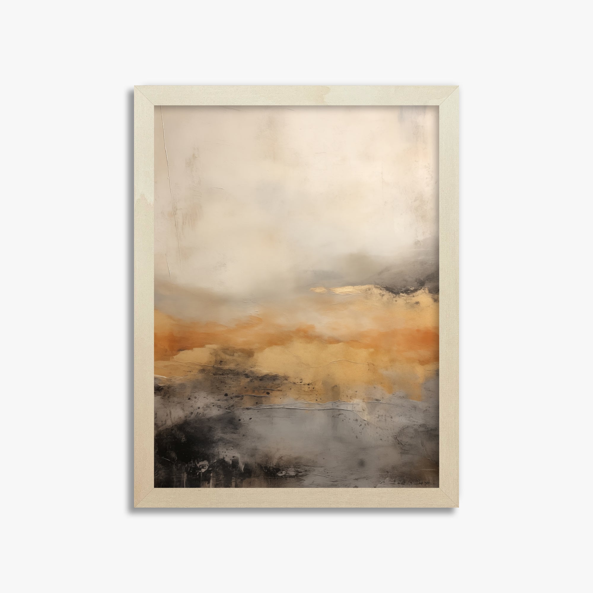 Amber Horizon Mist, 30x40cm Framed Art Reproduction With Lime Wood Frame