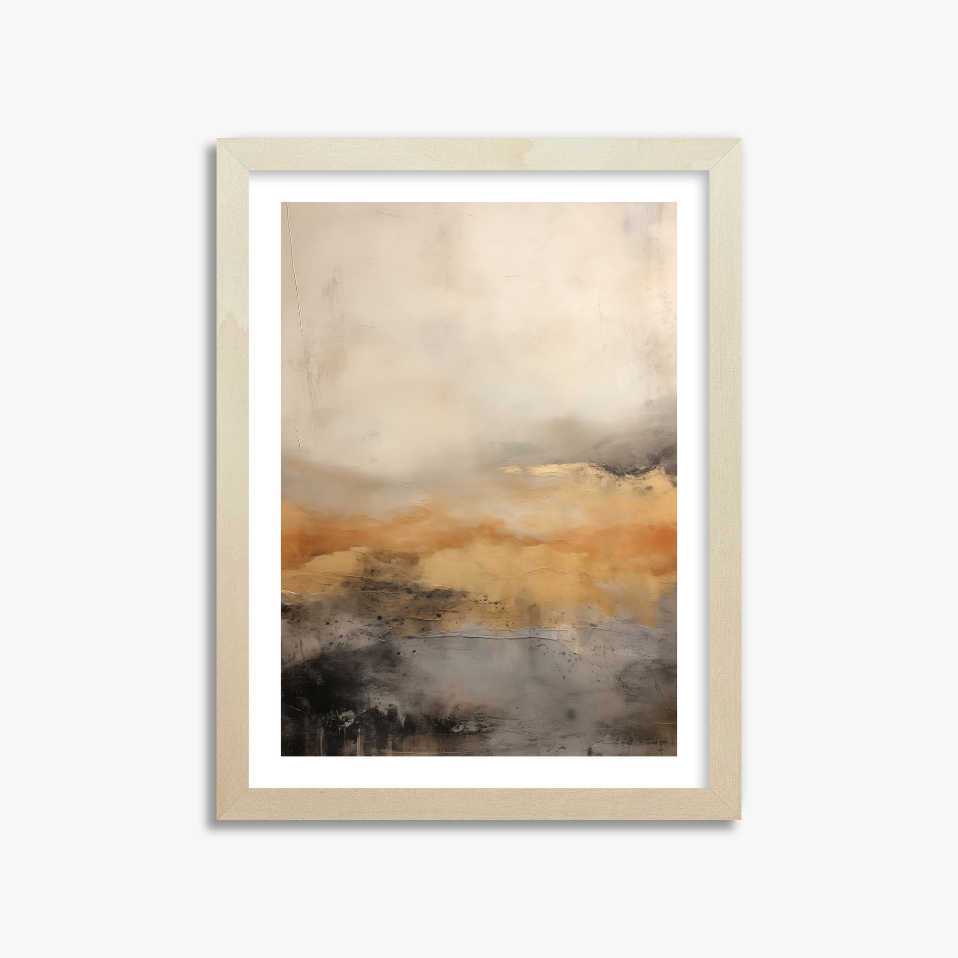 Amber Horizon Mist, 30x40cm Framed Art Reproduction With Lime Wood Frame