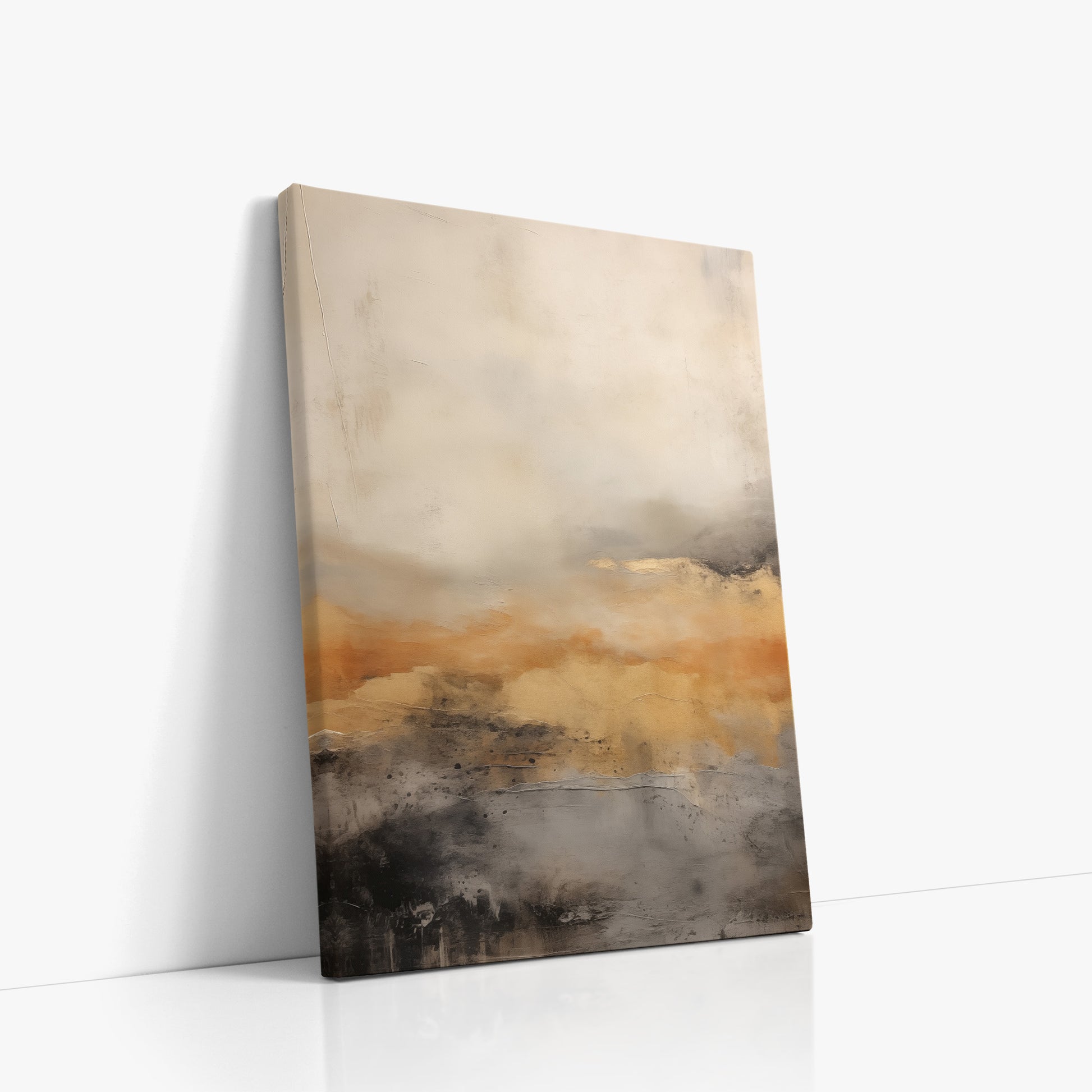Amber Horizon Mist, 50x70cm Satin Canvas Art Reproduction Left Angle