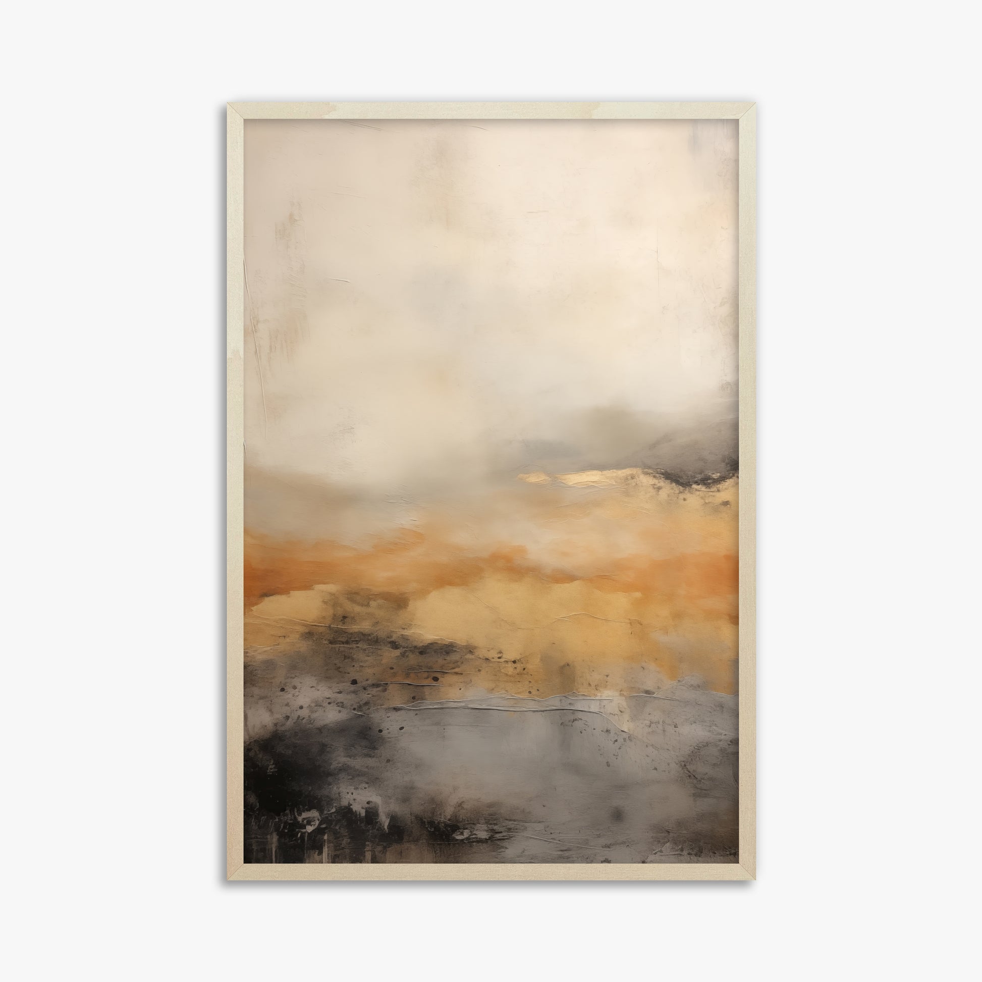 Amber Horizon Mist, 61x91cm Framed Art Reproduction With Lime Wood Frame