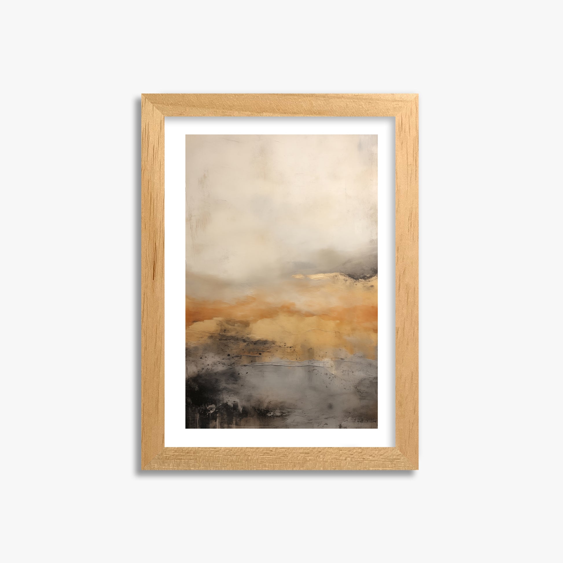 Amber Horizon Mist, 21x30cm Oak Framed Art Reproduction