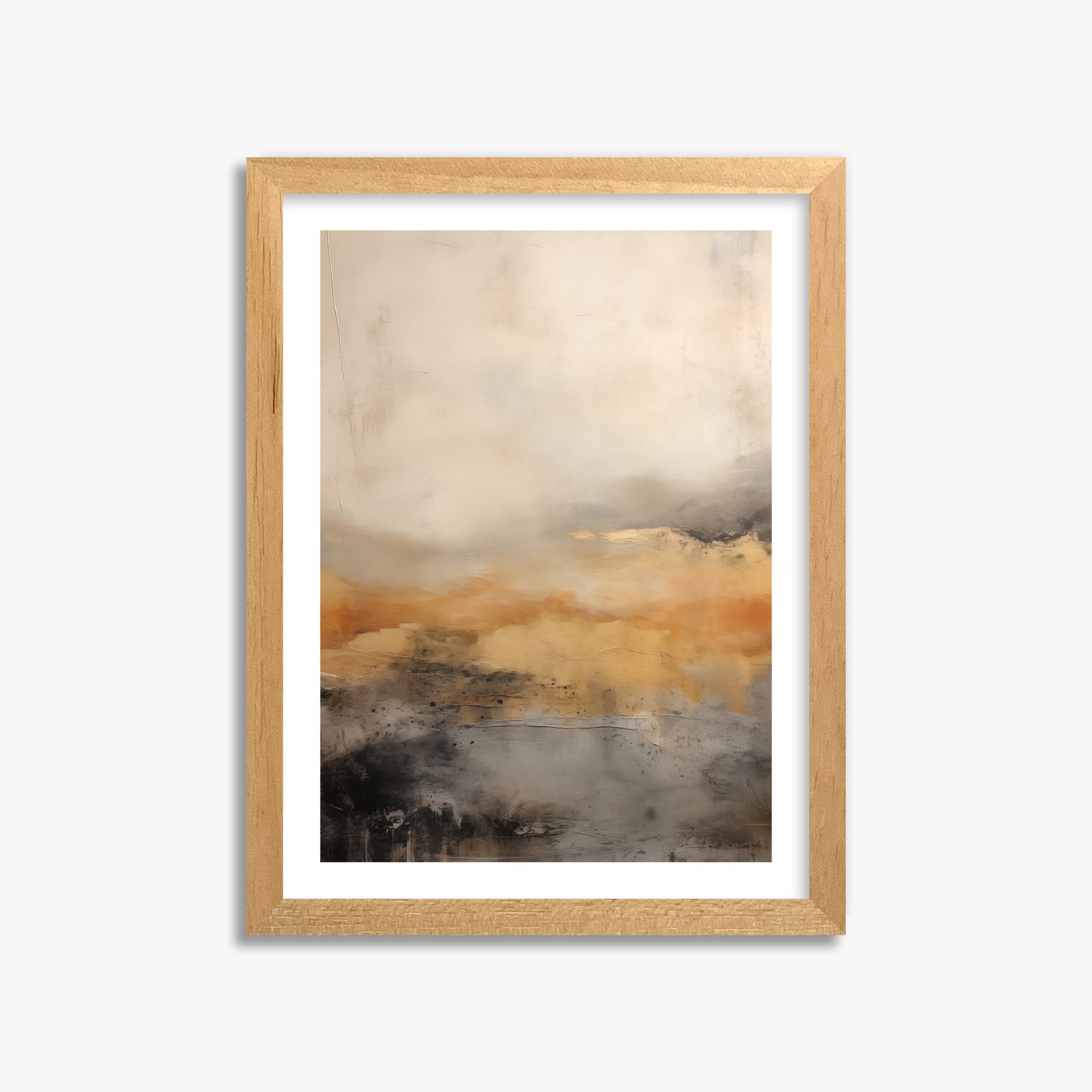 Amber Horizon Mist, 30x40cm Oak Framed Art Reproduction