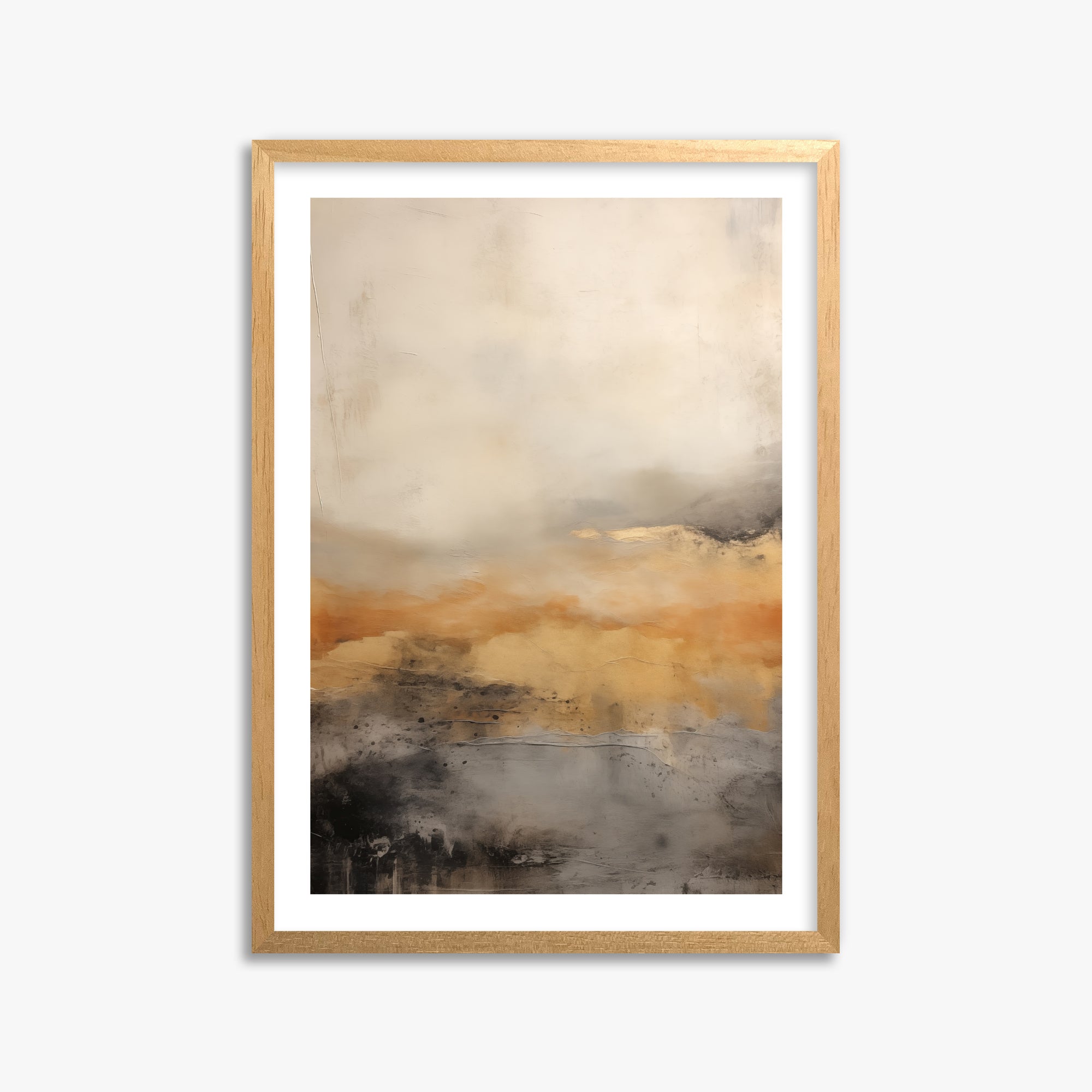 Amber Horizon Mist, 50x70cm Oak Framed Art Reproduction