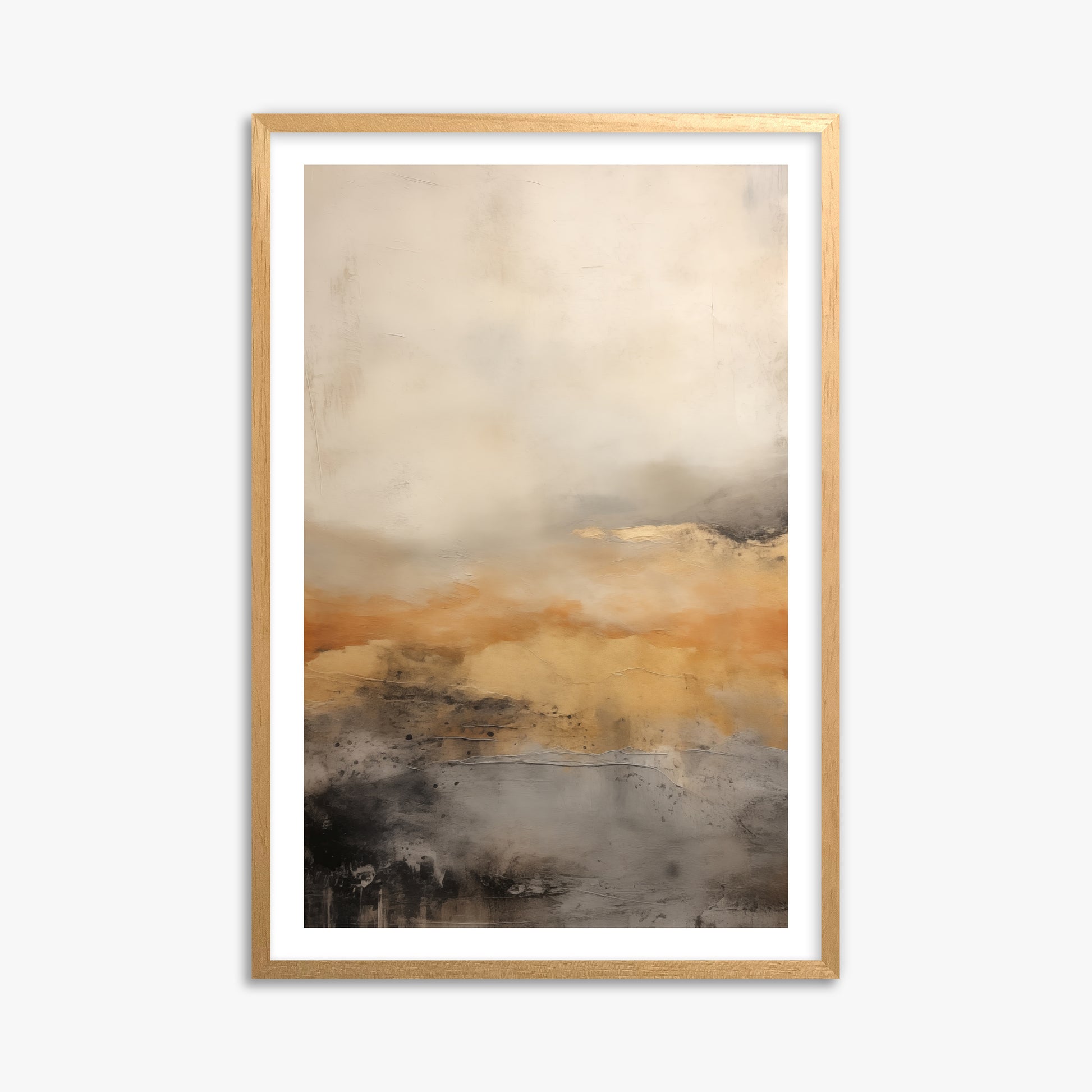 Amber Horizon Mist, 61x91cm Oak Framed Art Reproduction