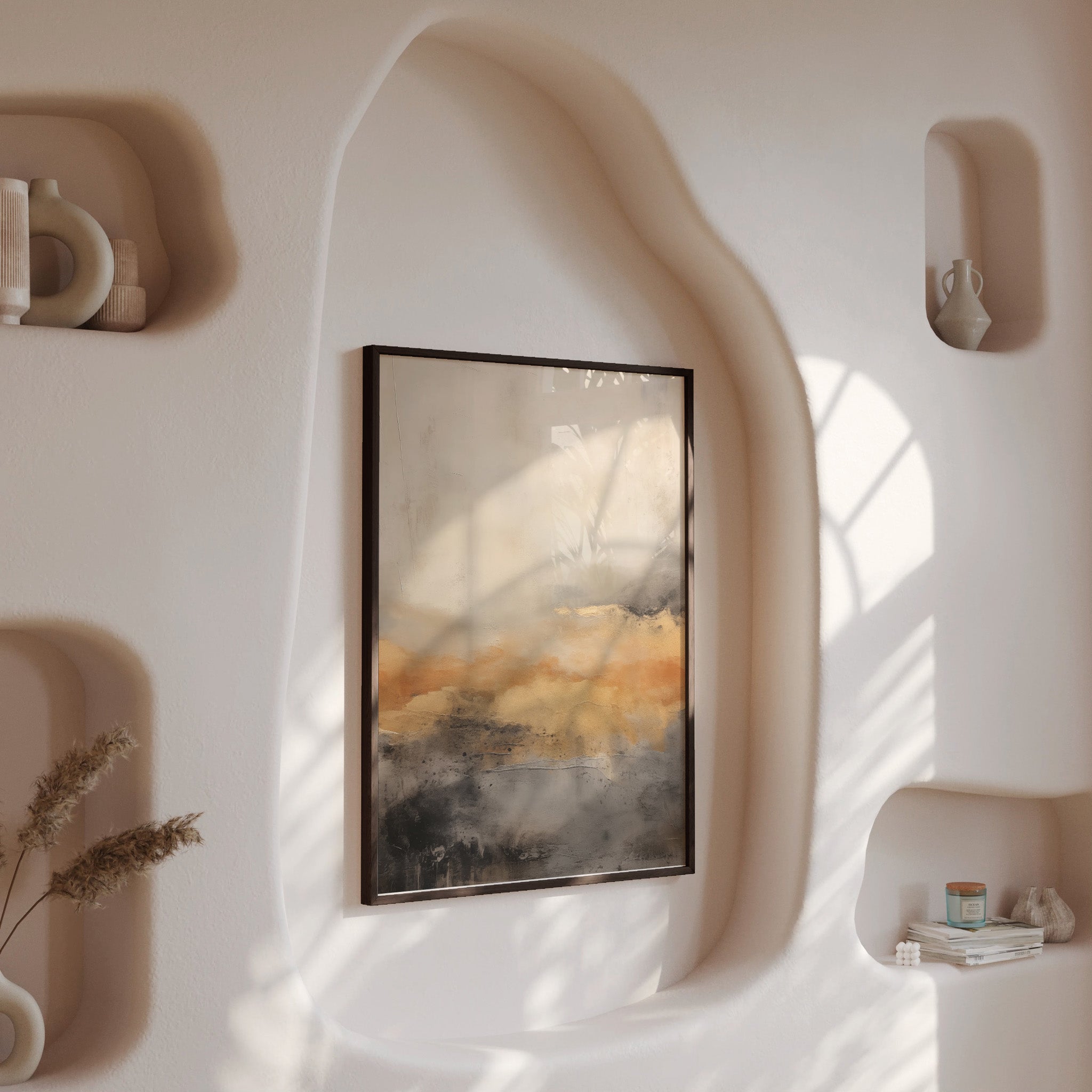 Design Concept No. 13 for Amber Horizon Mist Modern Poster Art