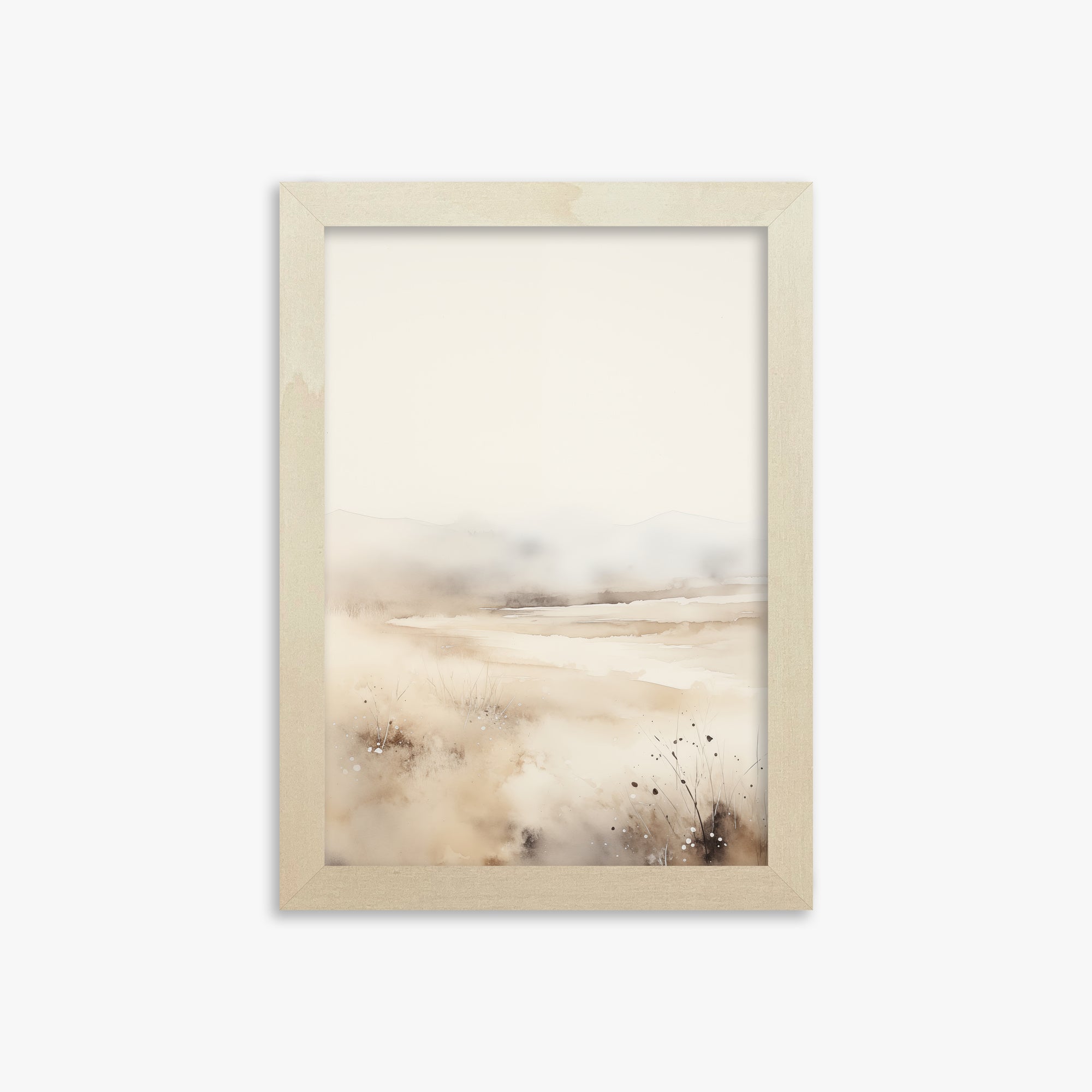 Misty Dunes Horizon, 21x30cm Framed Art Reproduction With Lime Wood Frame