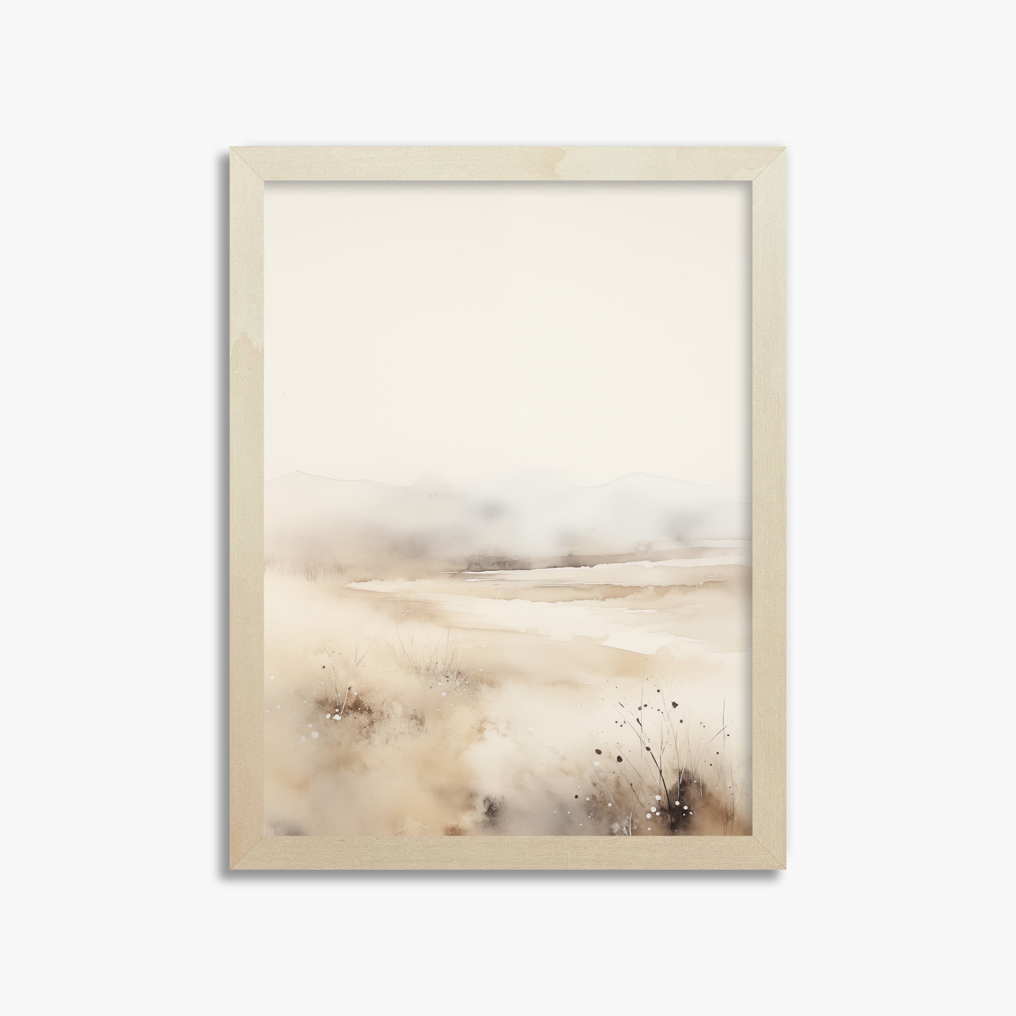 Misty Dunes Horizon, 30x40cm Framed Art Reproduction With Lime Wood Frame