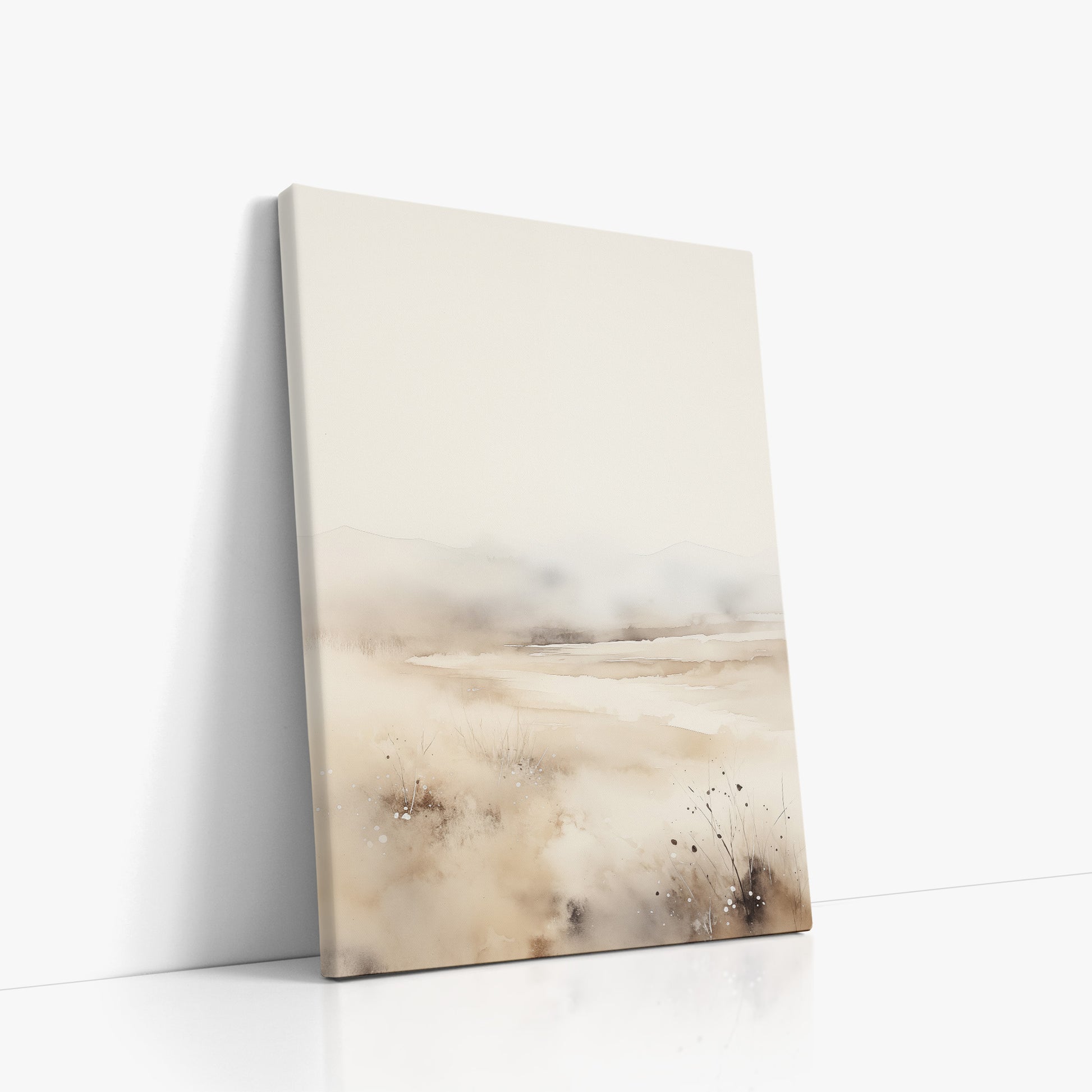 Misty Dunes Horizon, 50x70cm Satin Canvas Art Reproduction Left Angle