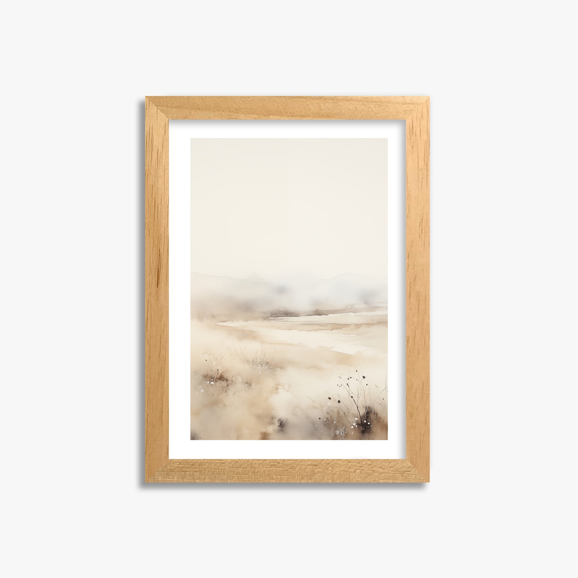 Misty Dunes Horizon, 21x30cm Oak Framed Art Reproduction