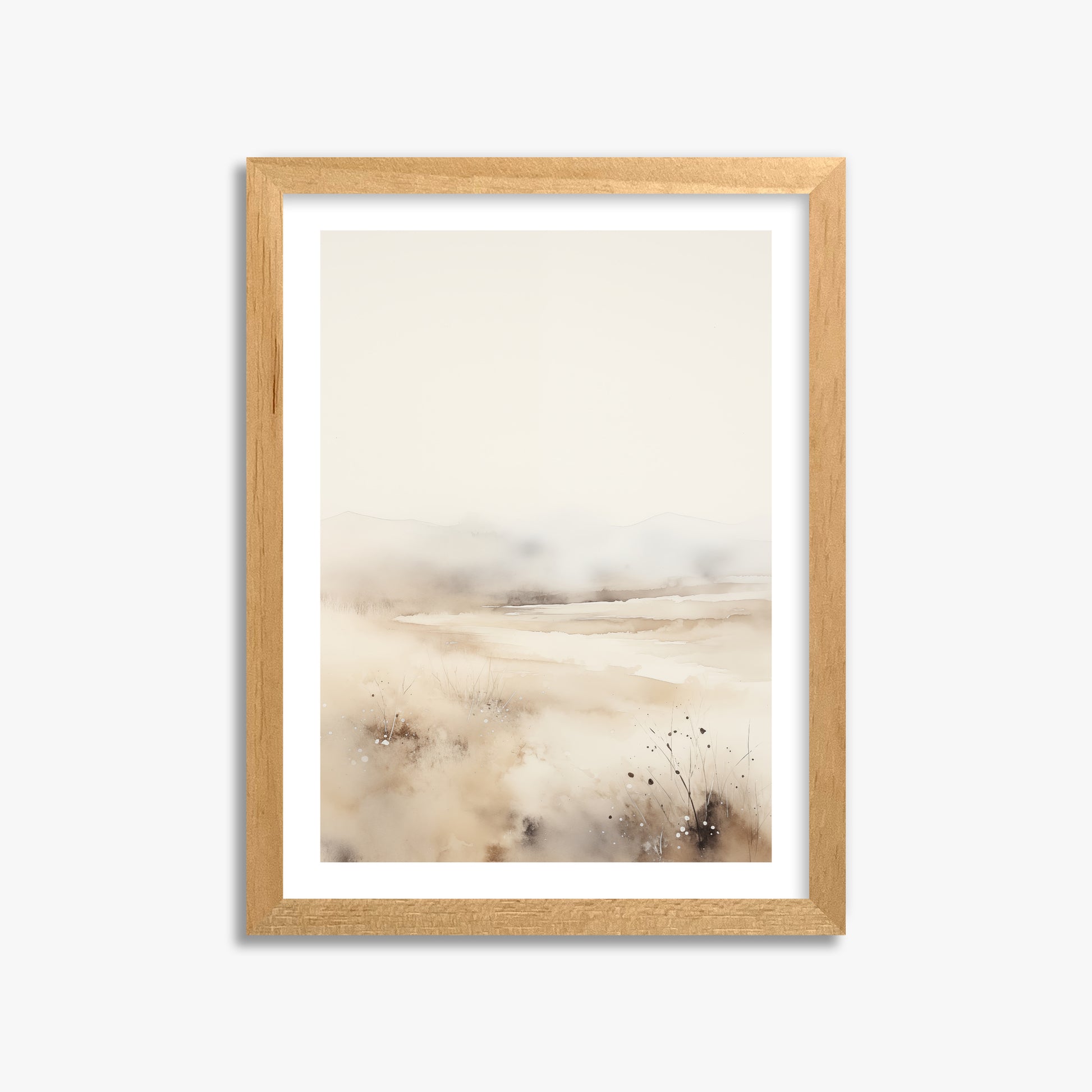 Misty Dunes Horizon, 30x40cm Oak Framed Art Reproduction