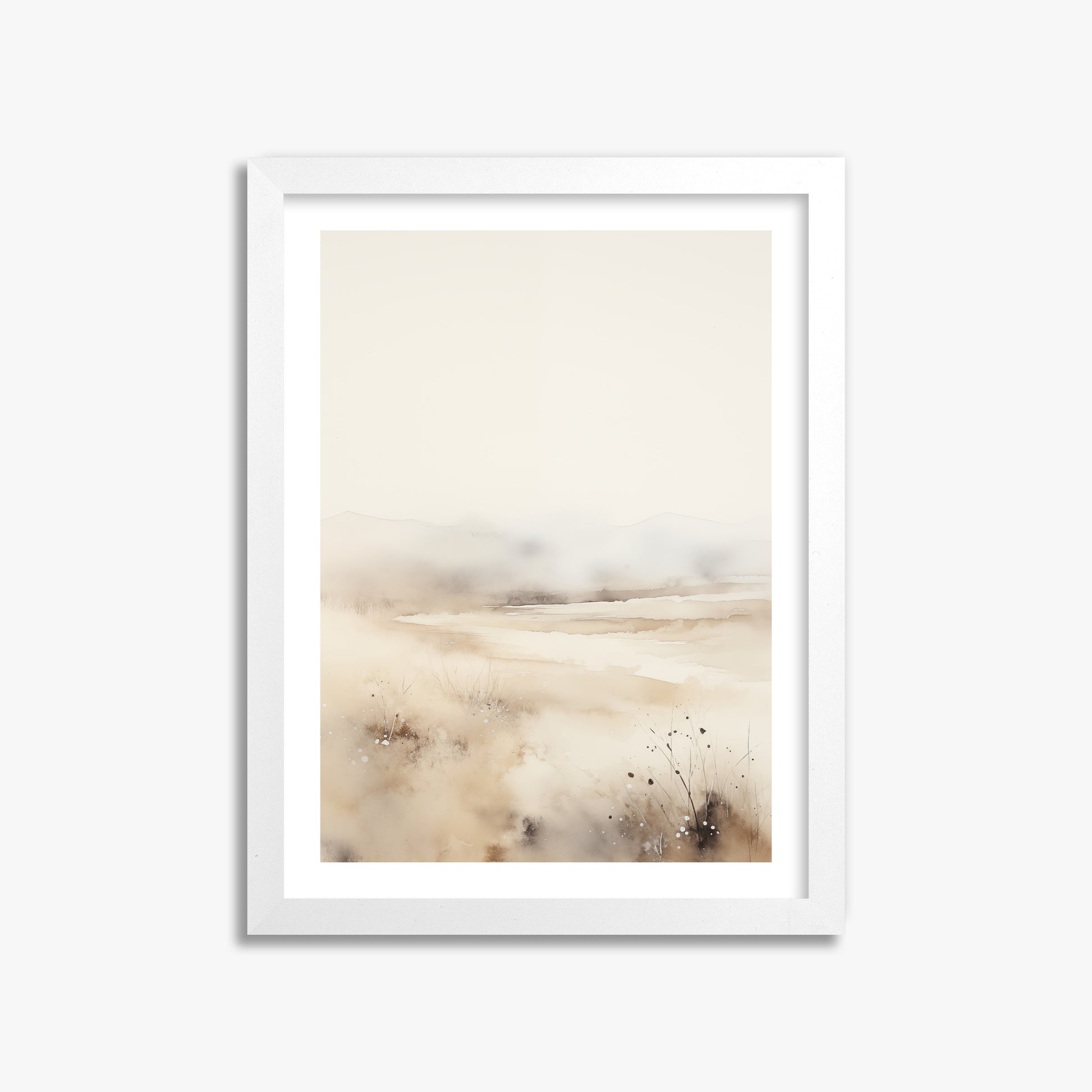 Misty Dunes Horizon, 30x40cm Whitek Framed Art Reproduction