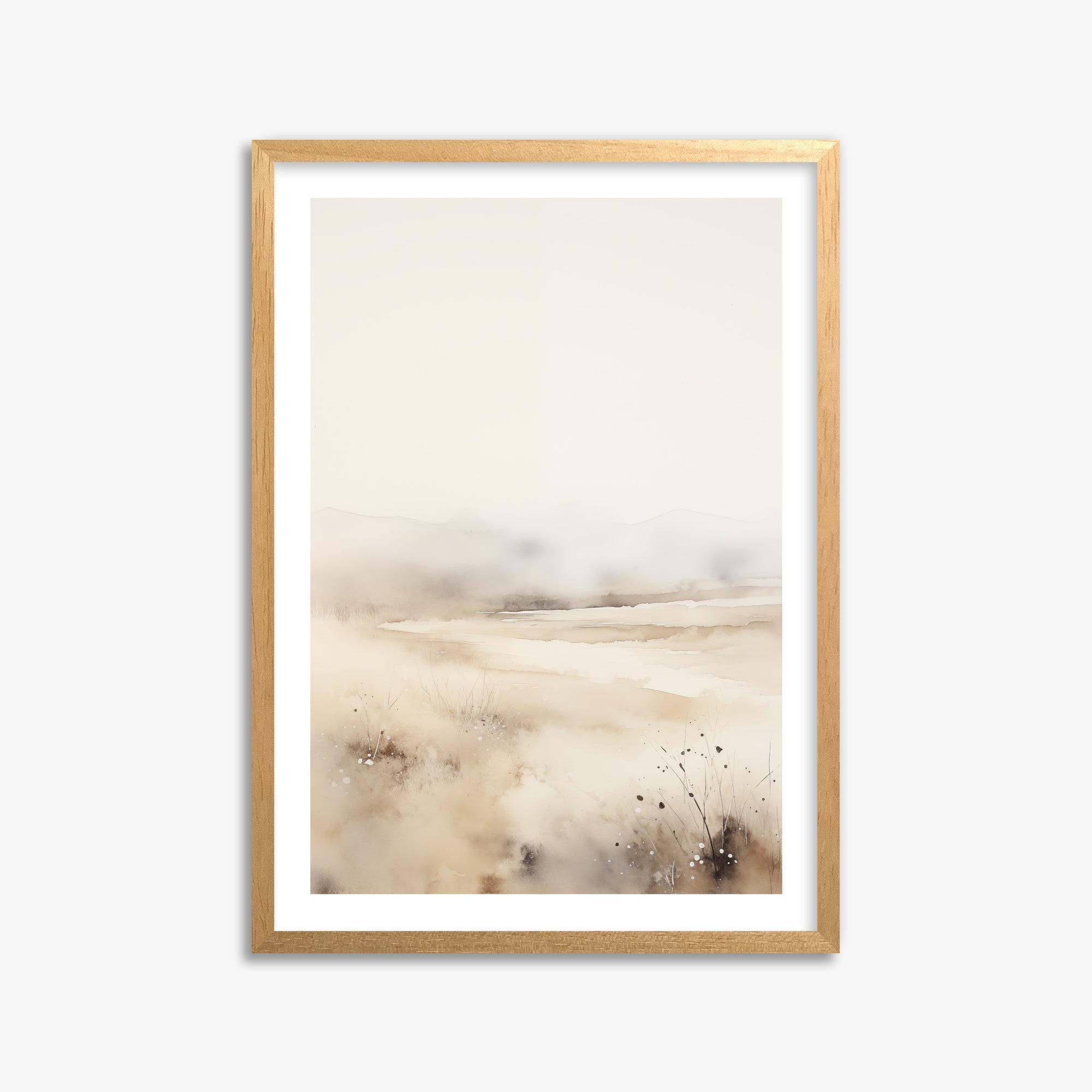 Misty Dunes Horizon, 50x70cm Oak Framed Art Reproduction