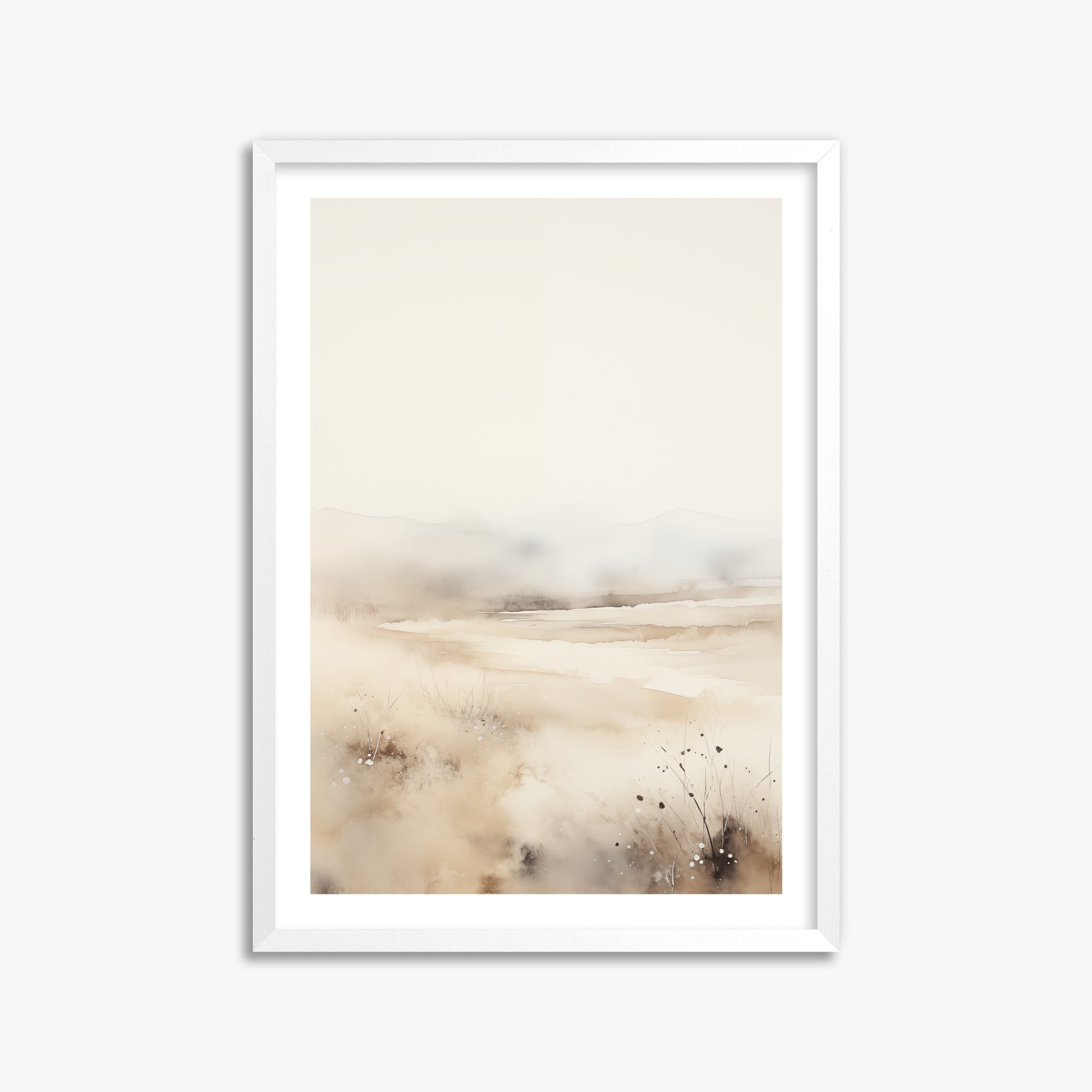 Misty Dunes Horizon, 50x70cm Whitek Framed Art Reproduction