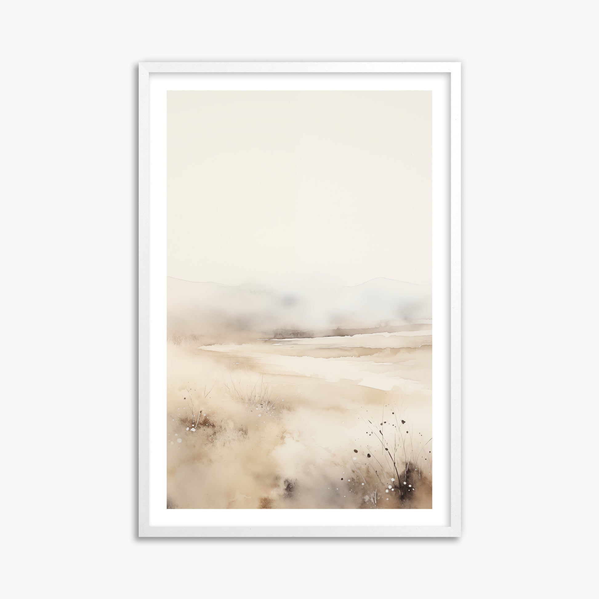 Misty Dunes Horizon, 61x91cm Whitek Framed Art Reproduction
