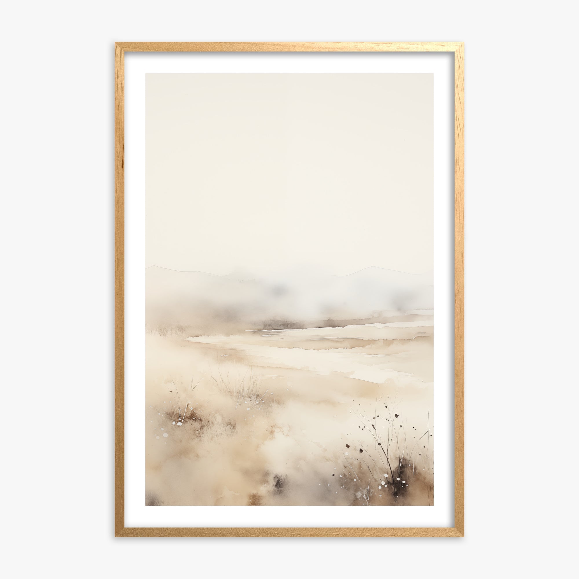 Misty Dunes Horizon, 70x100cm Oak Framed Art Reproduction