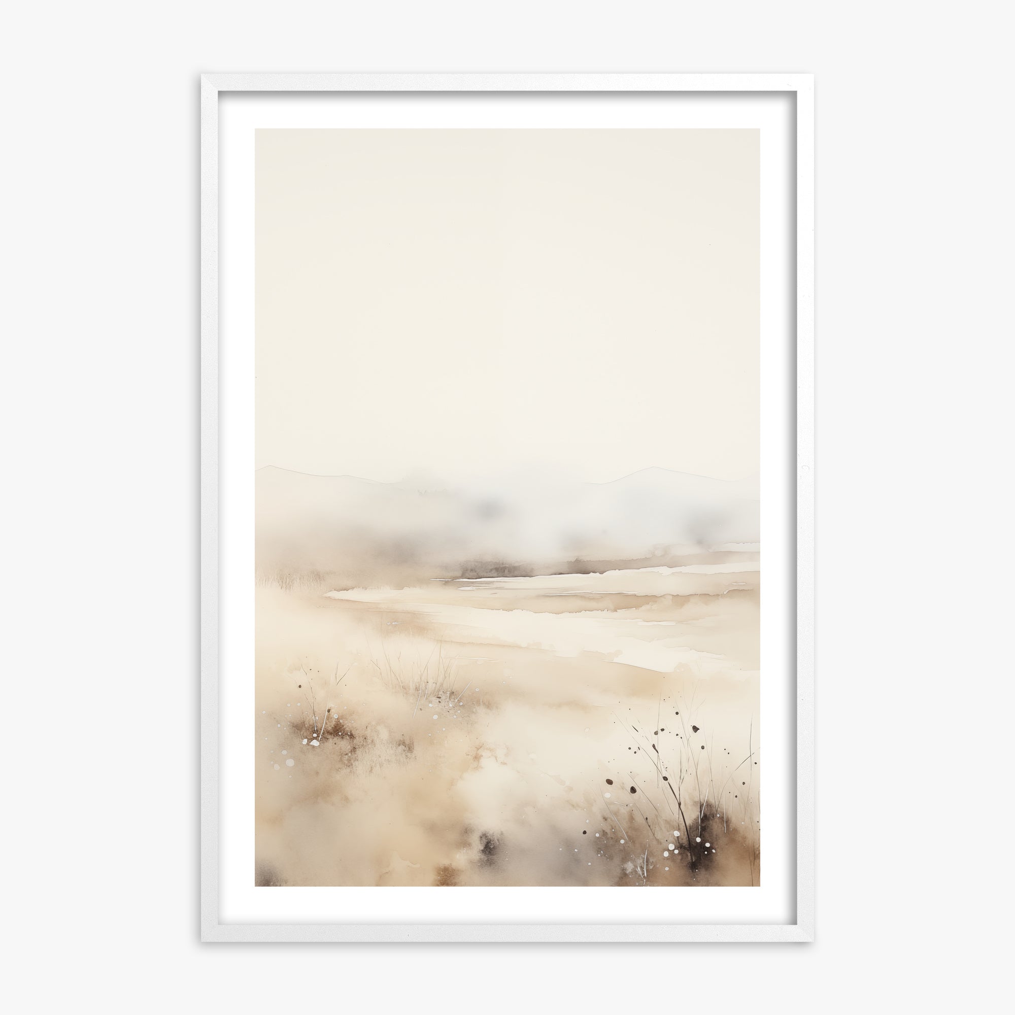 Misty Dunes Horizon, 70x100cm Whitek Framed Art Reproduction