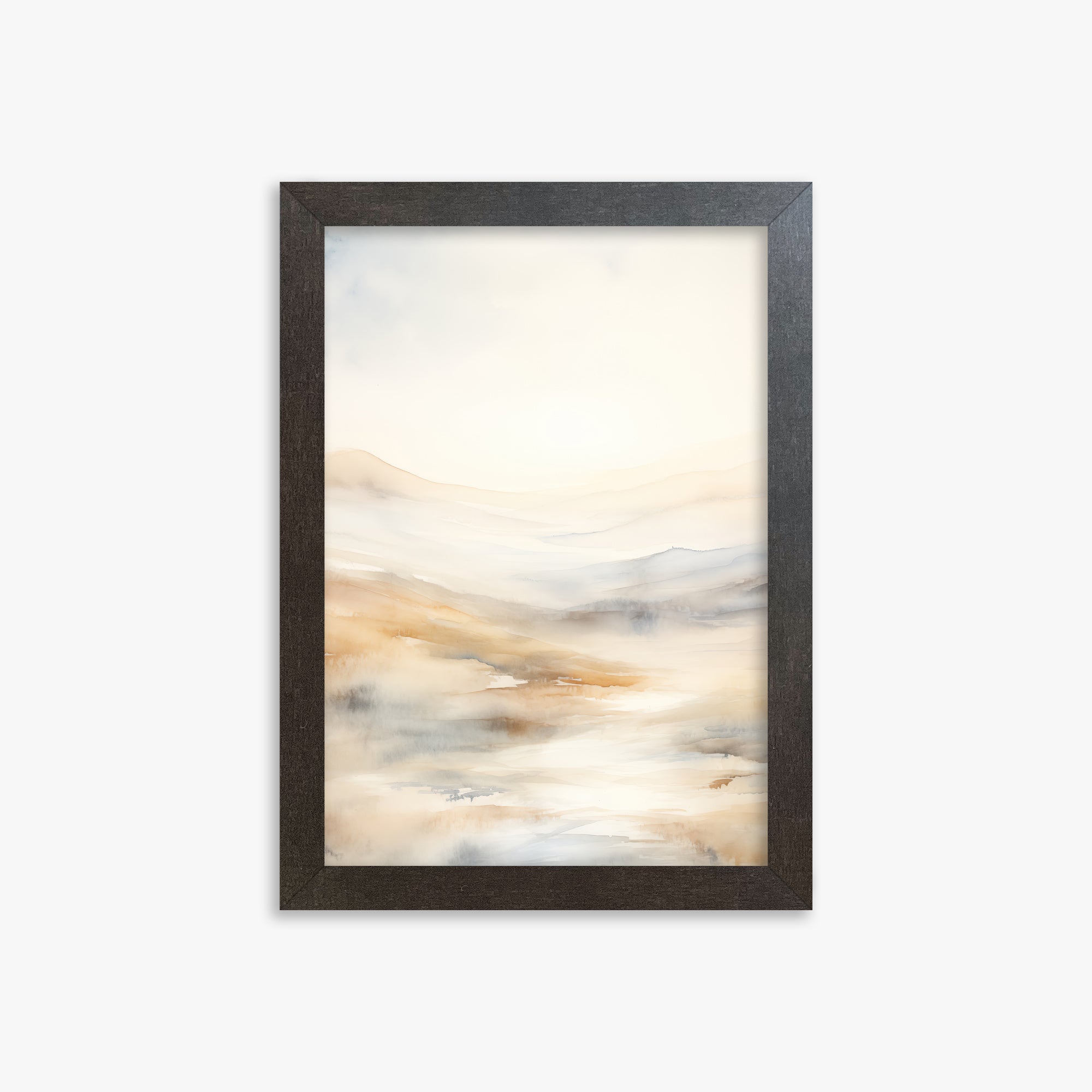 Serene Horizon Whisper, 21x30cm Framed Art Reproduction With Espresso Frame
