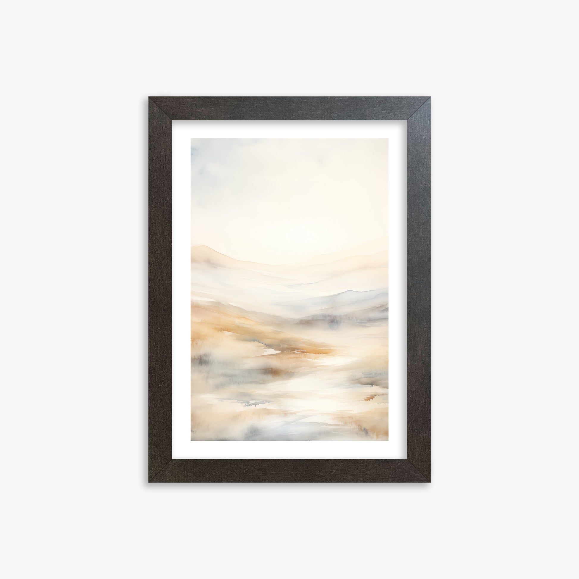 Serene Horizon Whisper, 21x30cm Framed Art Reproduction With Espresso Frame