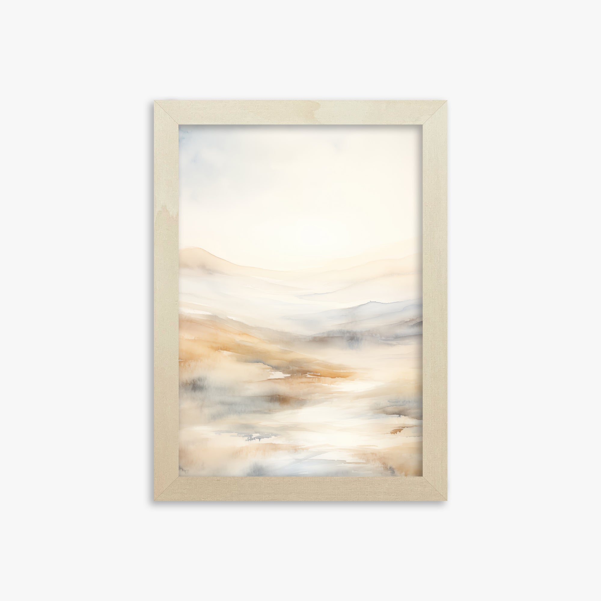 Serene Horizon Whisper, 21x30cm Framed Art Reproduction With Lime Wood Frame