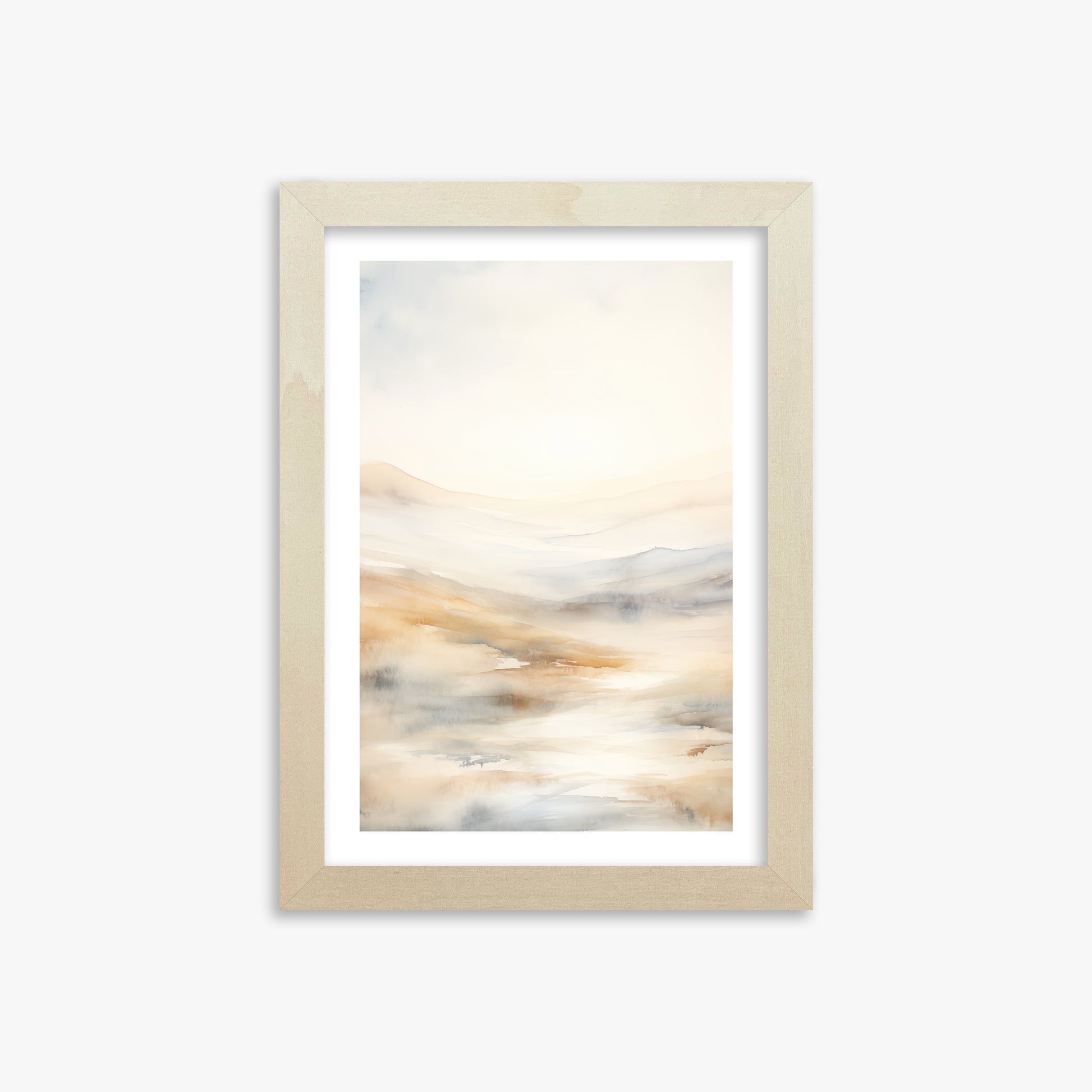 Serene Horizon Whisper, 21x30cm Framed Art Reproduction With Lime Wood Frame