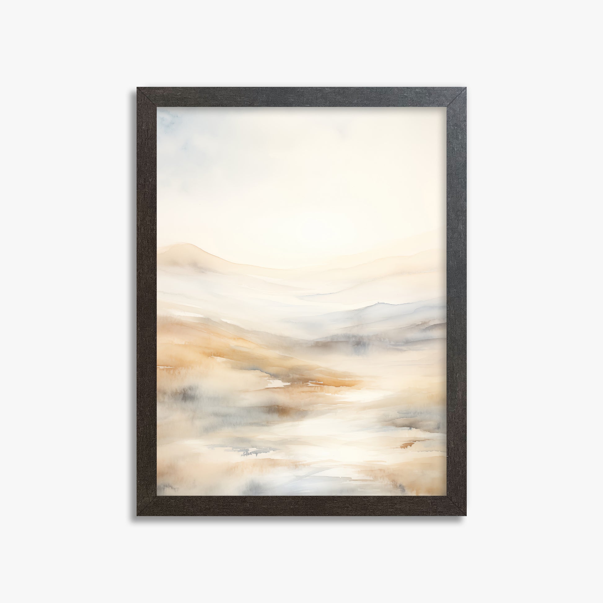 Serene Horizon Whisper, 30x40cm Framed Art Reproduction With Espresso Frame