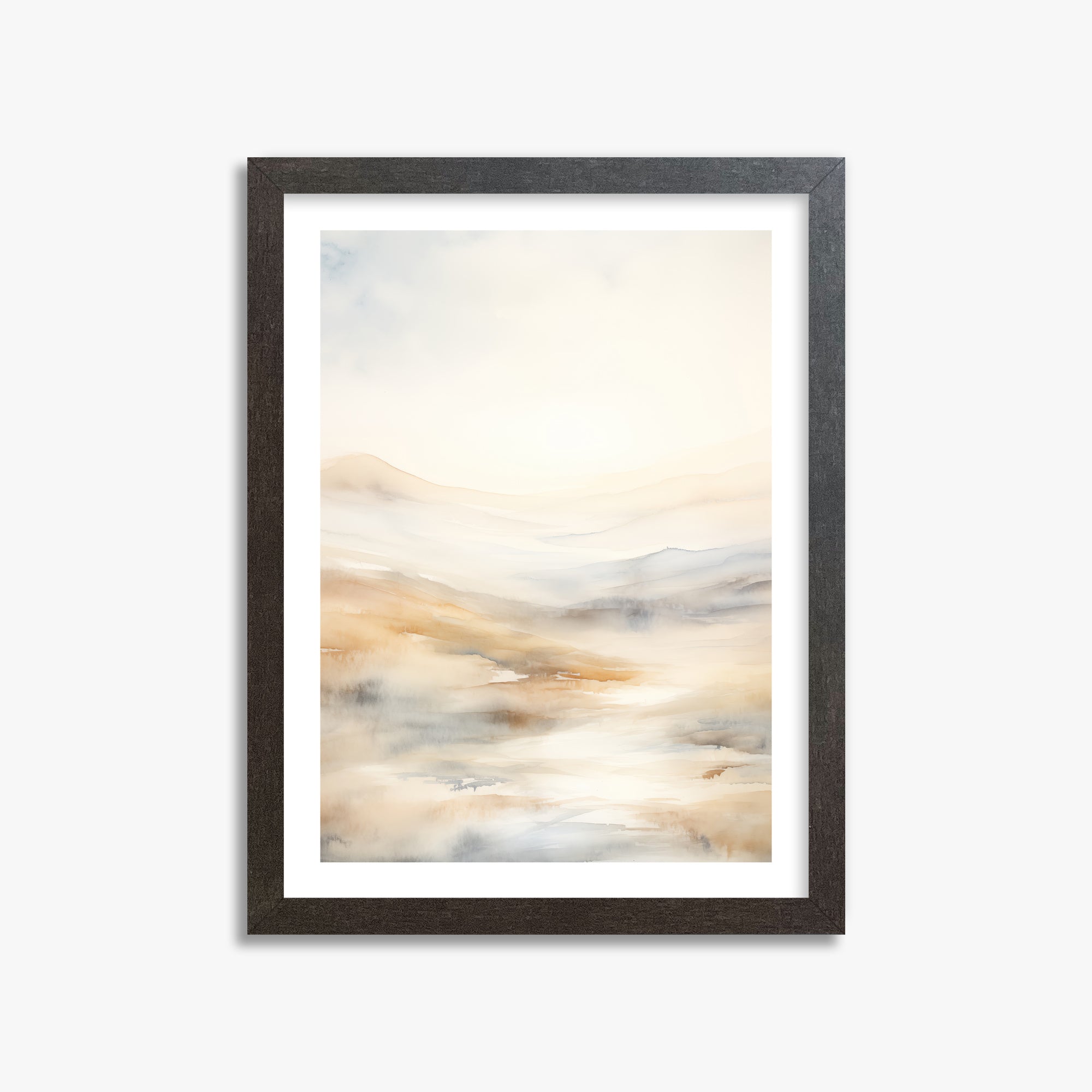 Serene Horizon Whisper, 30x40cm Framed Art Reproduction With Espresso Frame