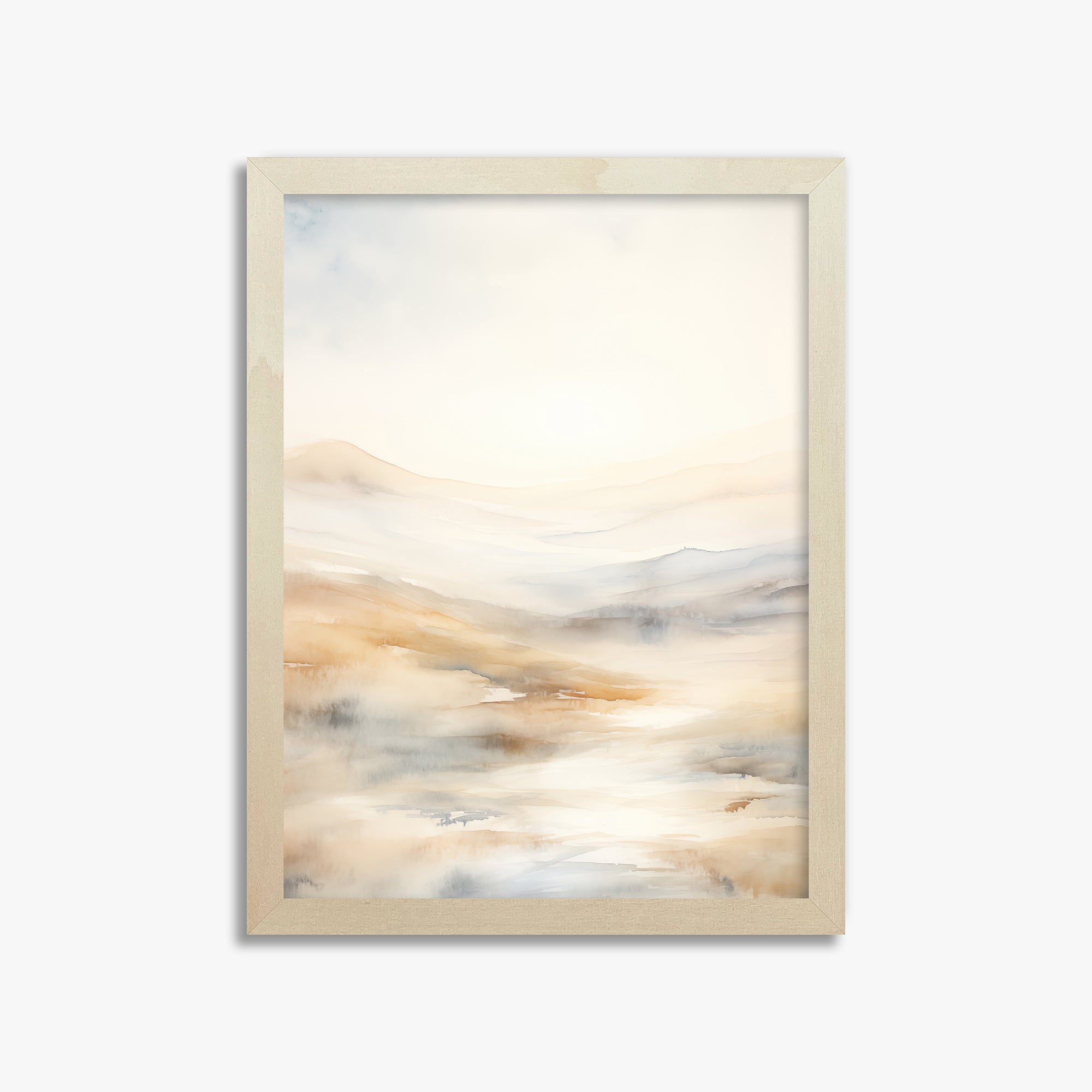 Serene Horizon Whisper, 30x40cm Framed Art Reproduction With Lime Wood Frame