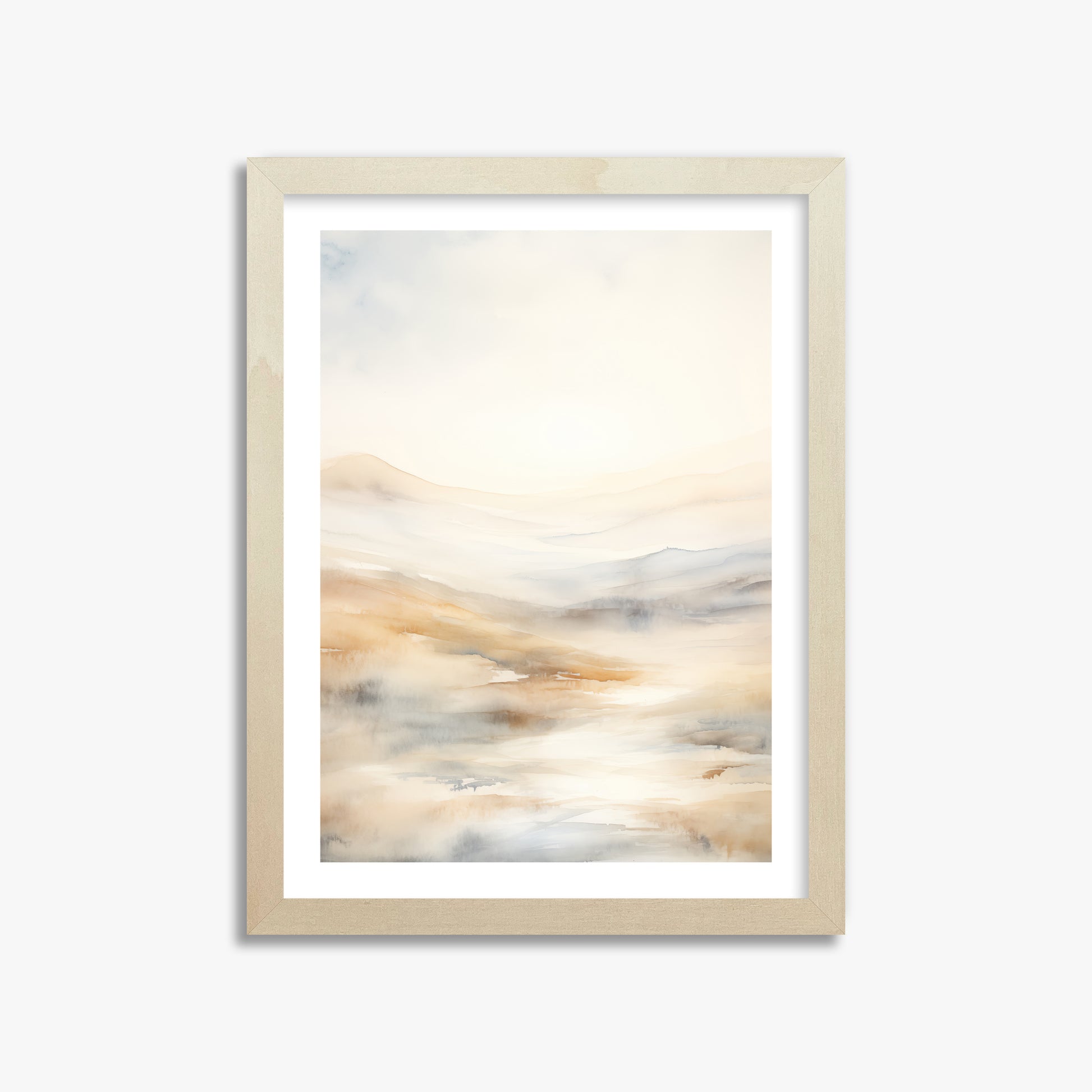 Serene Horizon Whisper, 30x40cm Framed Art Reproduction With Lime Wood Frame