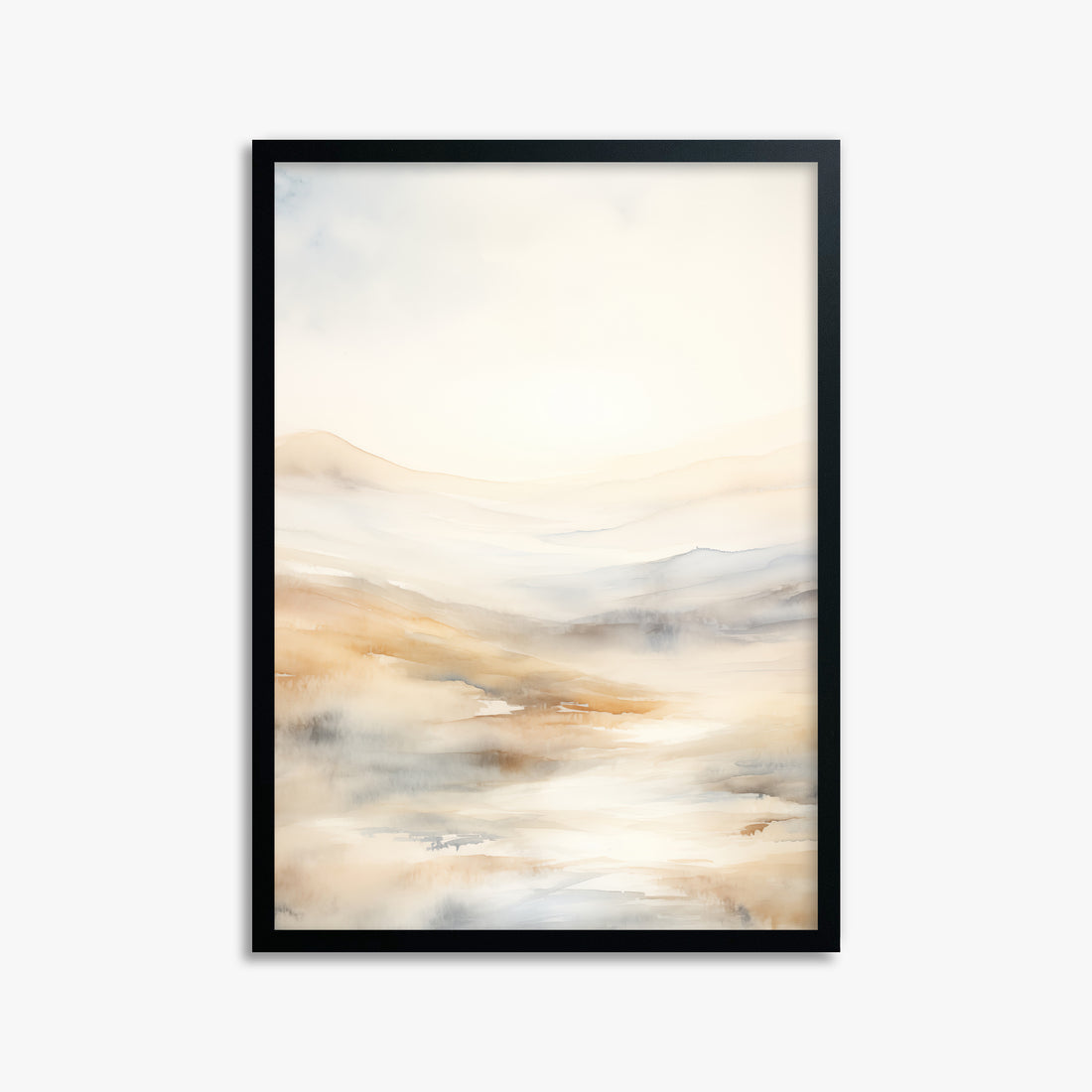 Serene Horizon Whisper, 50x70cm Framed Poster With Black Frame