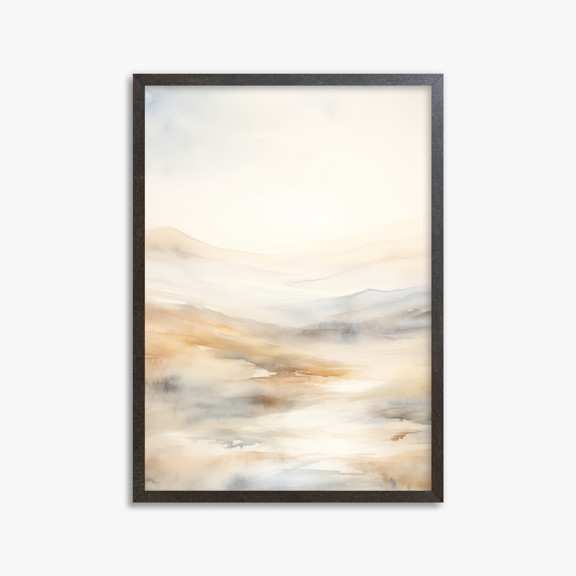 Serene Horizon Whisper, 50x70cm Framed Art Reproduction With Espresso Frame