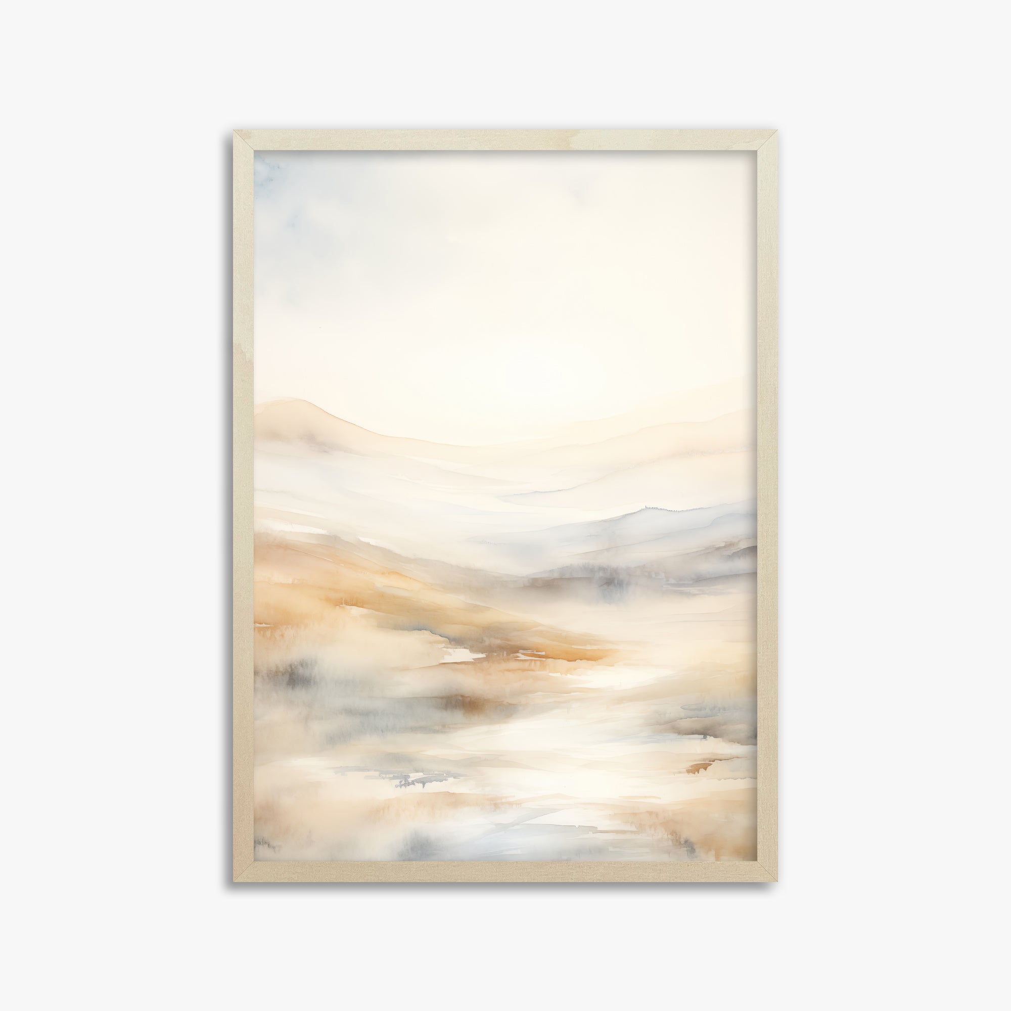 Serene Horizon Whisper, 50x70cm Framed Art Reproduction With Lime Wood Frame