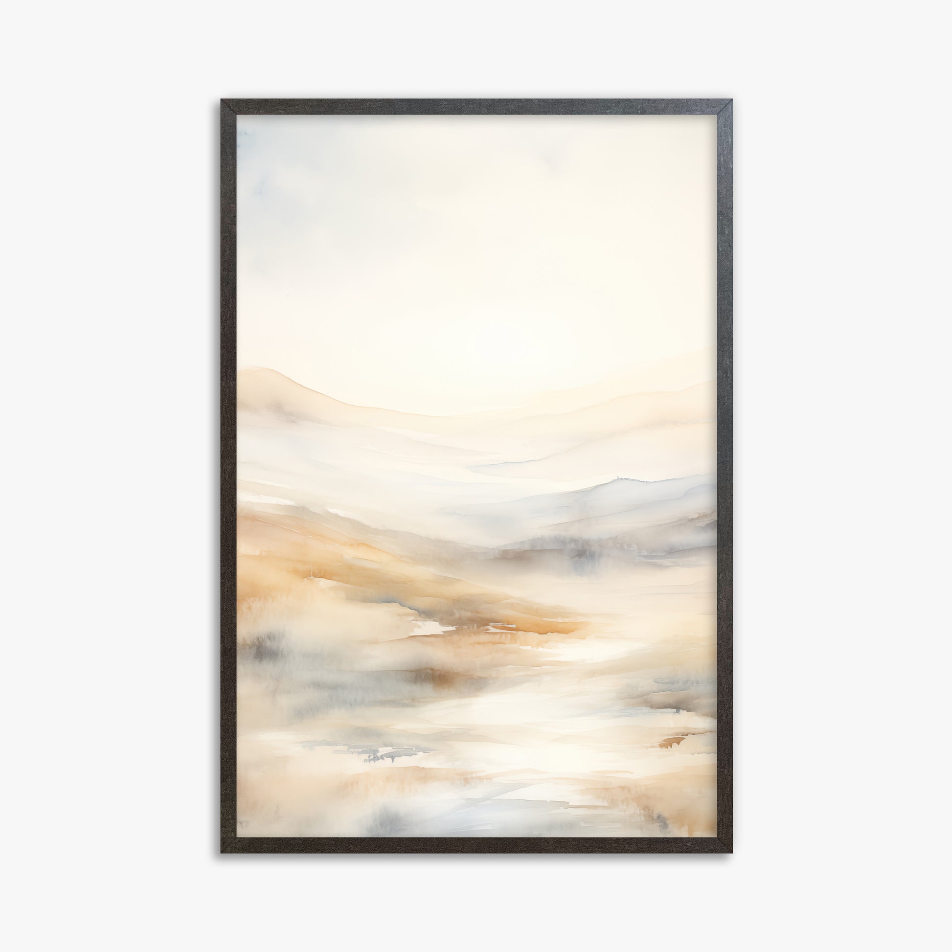 Serene Horizon Whisper, 61x91cm Framed Art Reproduction With Espresso Frame