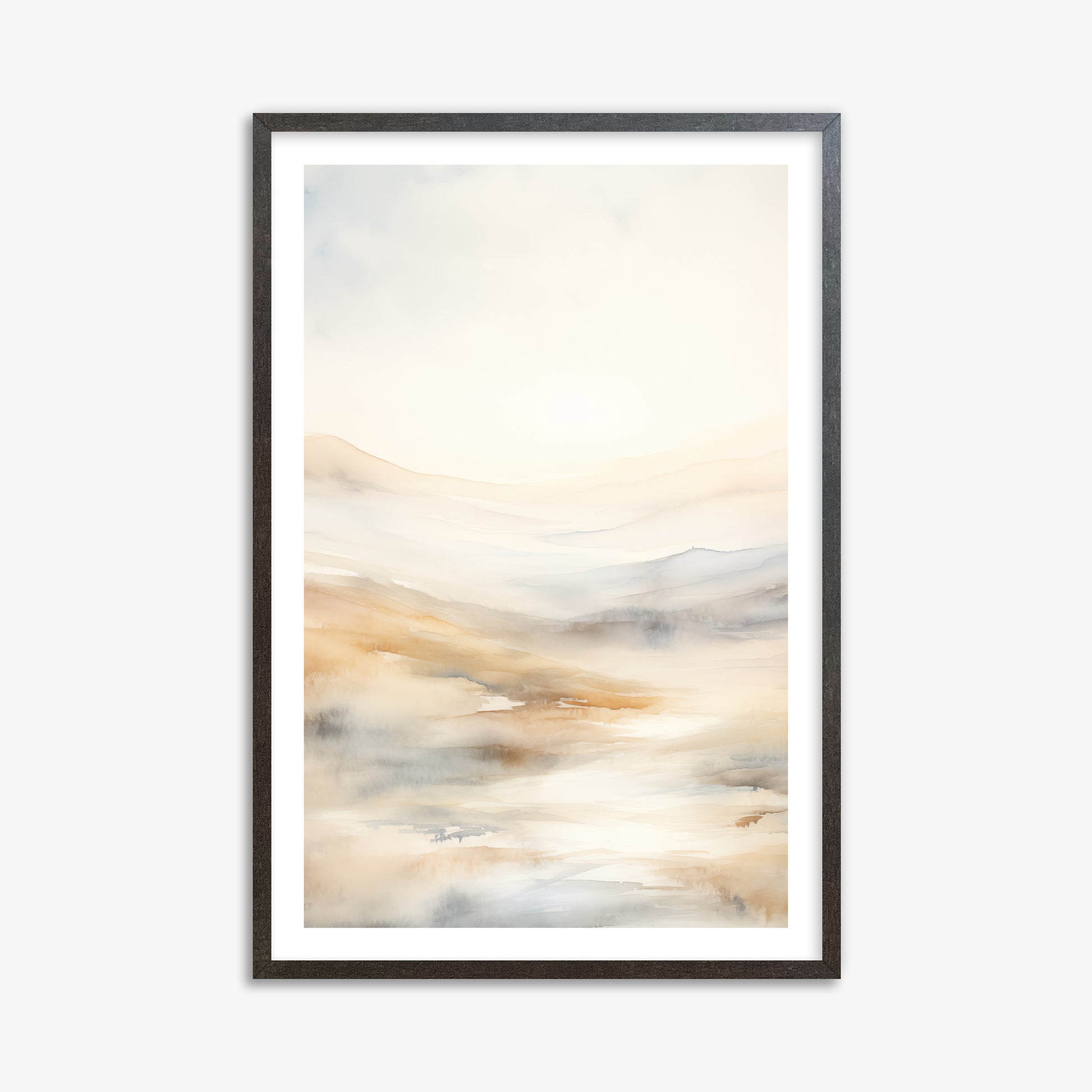Serene Horizon Whisper, 61x91cm Framed Art Reproduction With Espresso Frame