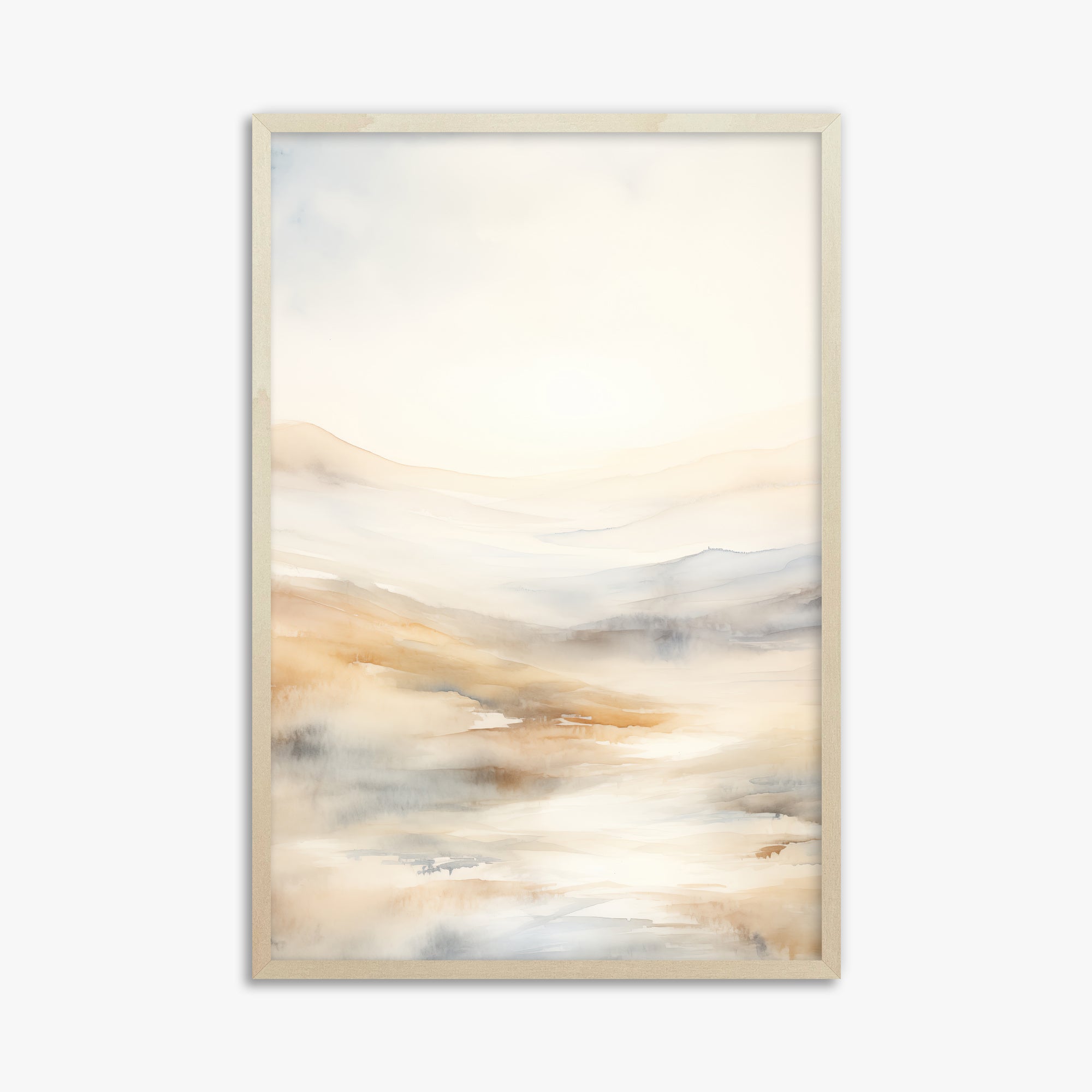 Serene Horizon Whisper, 61x91cm Framed Art Reproduction With Lime Wood Frame