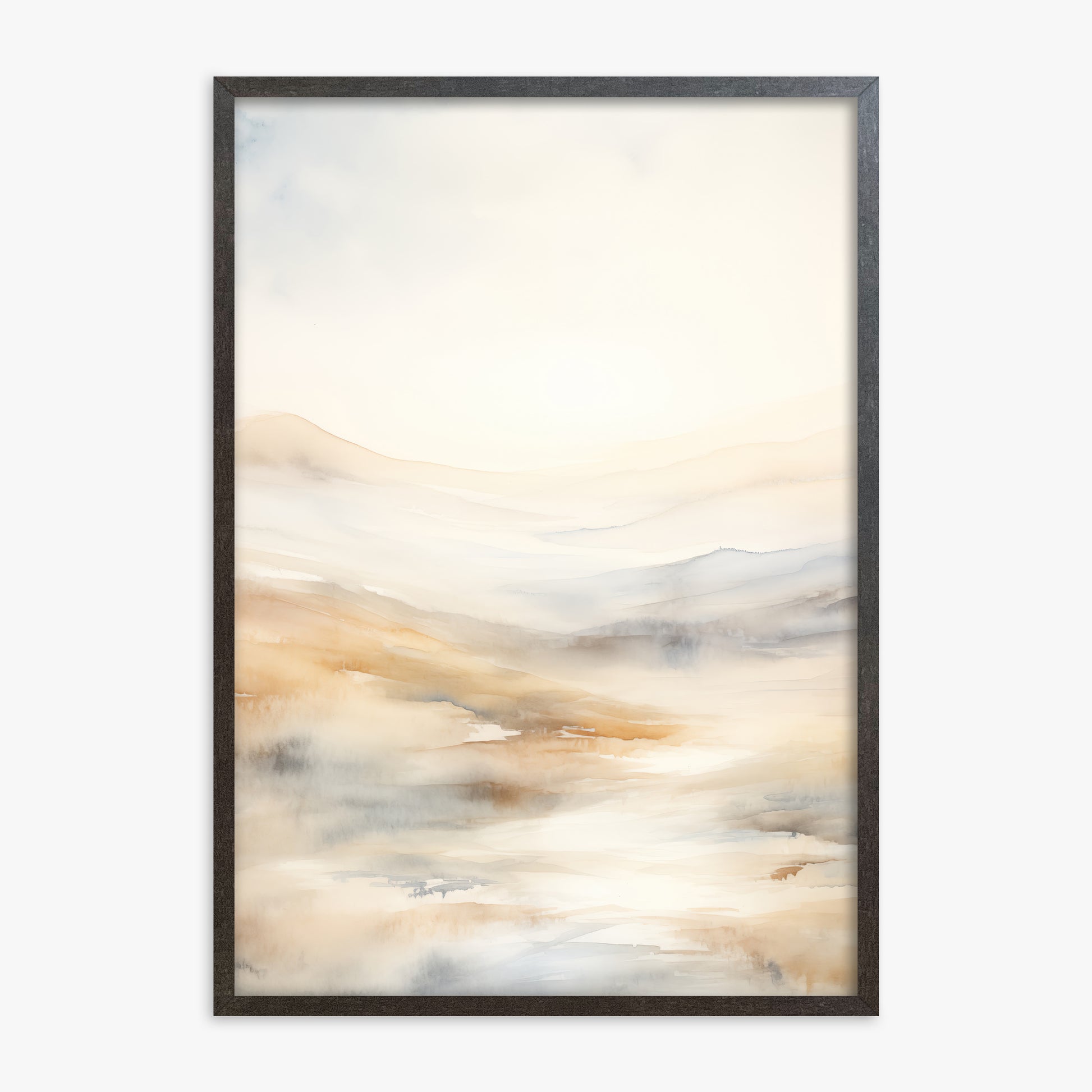 Serene Horizon Whisper, 70x100cm Framed Art Reproduction With Espresso Frame