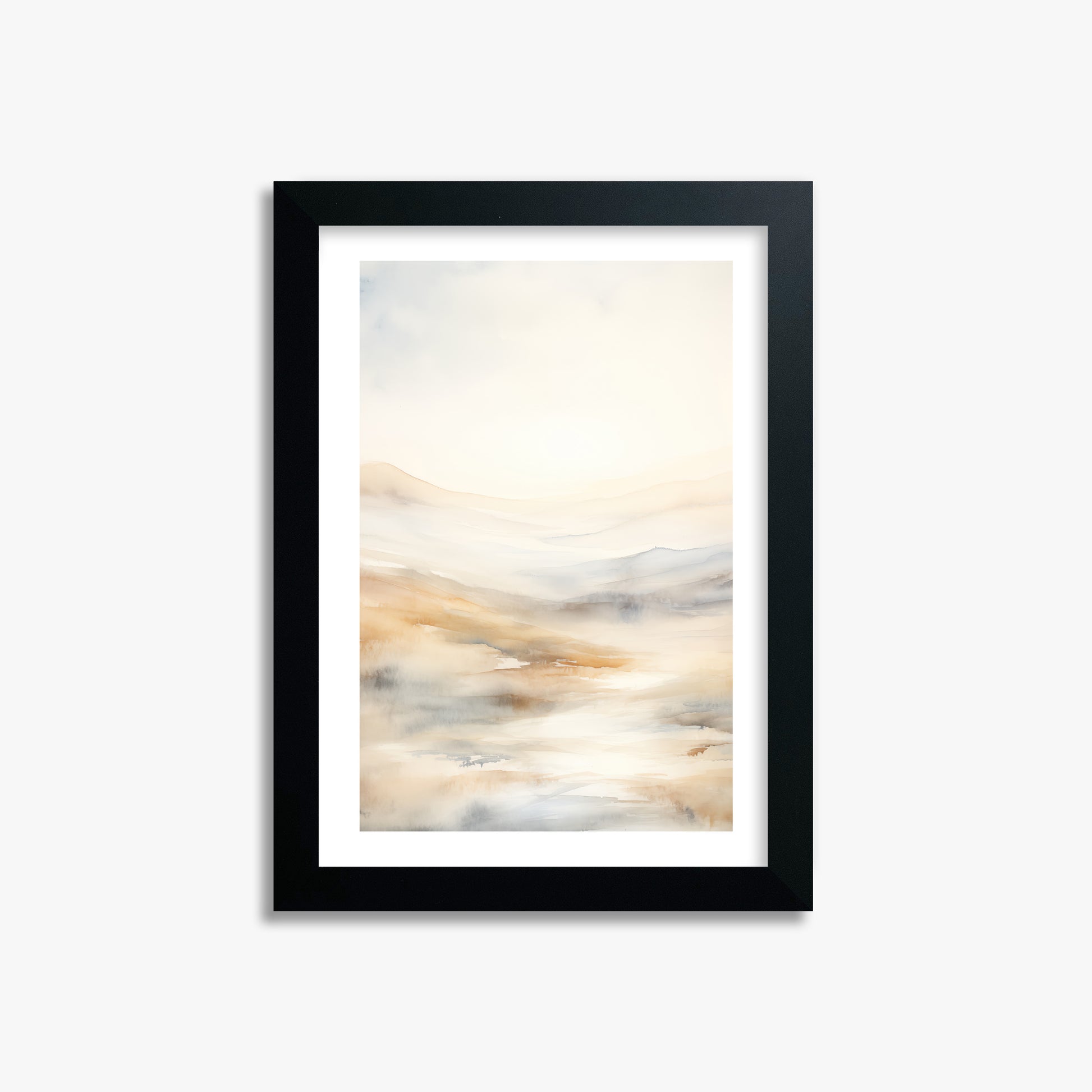 Serene Horizon Whisper, 21x30cm Black Framed Art Reproduction