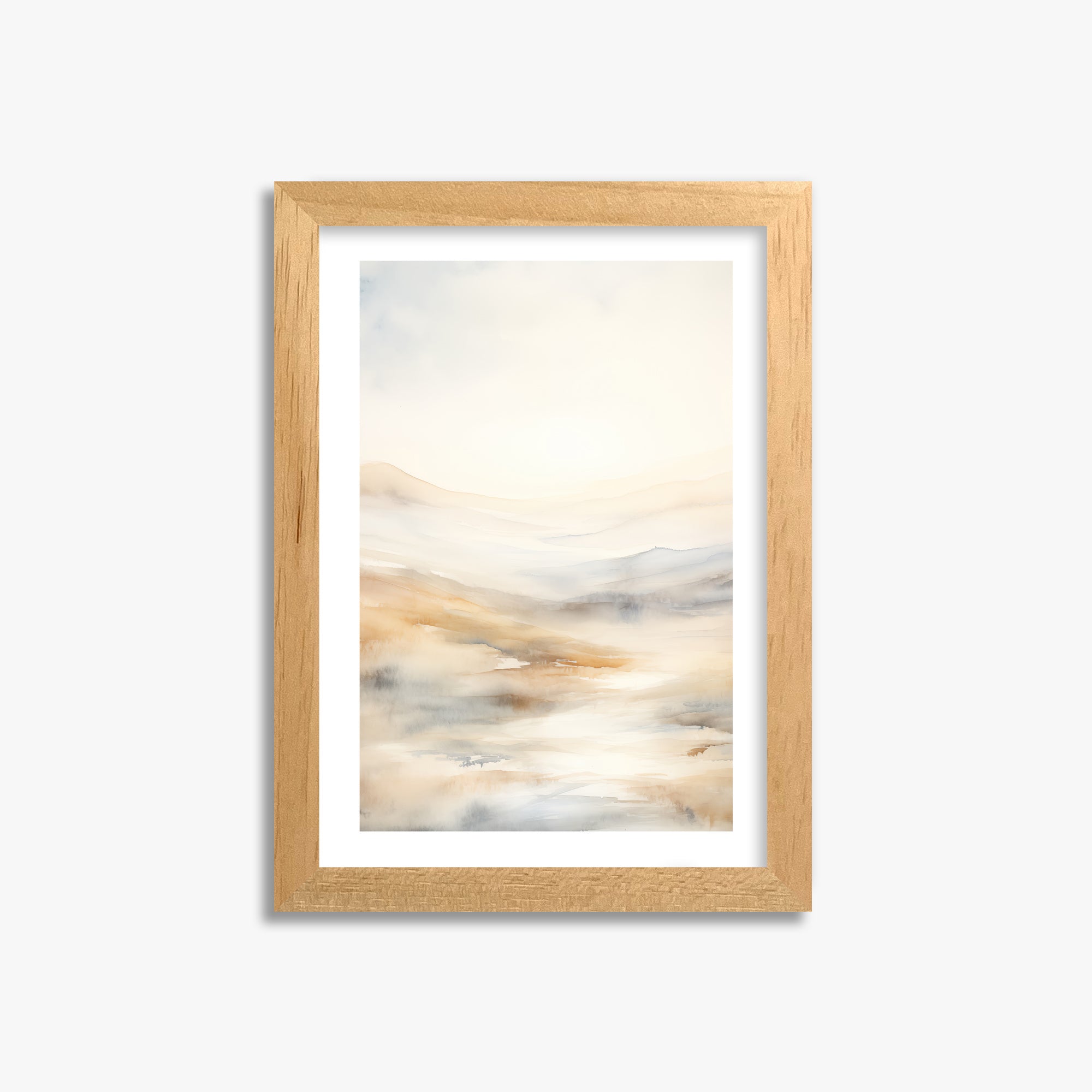 Serene Horizon Whisper, 21x30cm Oak Framed Art Reproduction