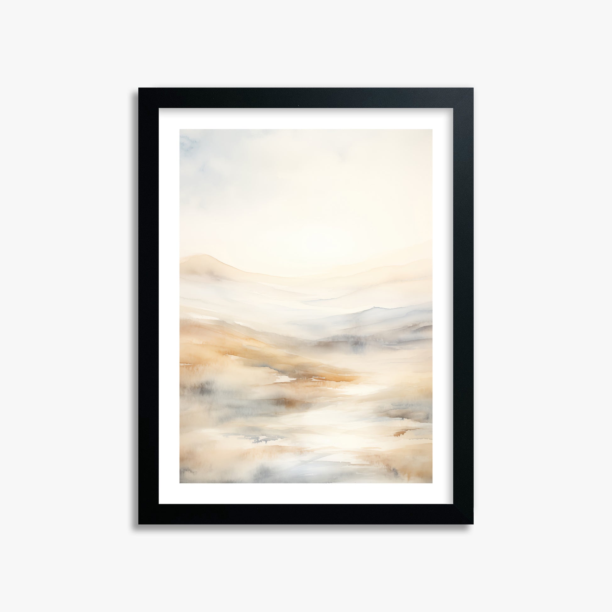 Serene Horizon Whisper, 30x40cm Black Framed Art Reproduction