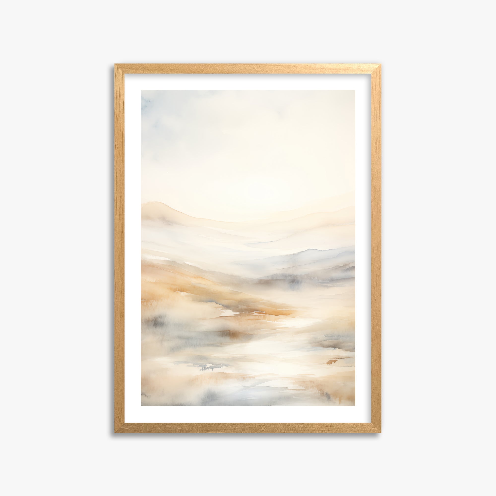 Serene Horizon Whisper, 50x70cm Oak Framed Art Reproduction